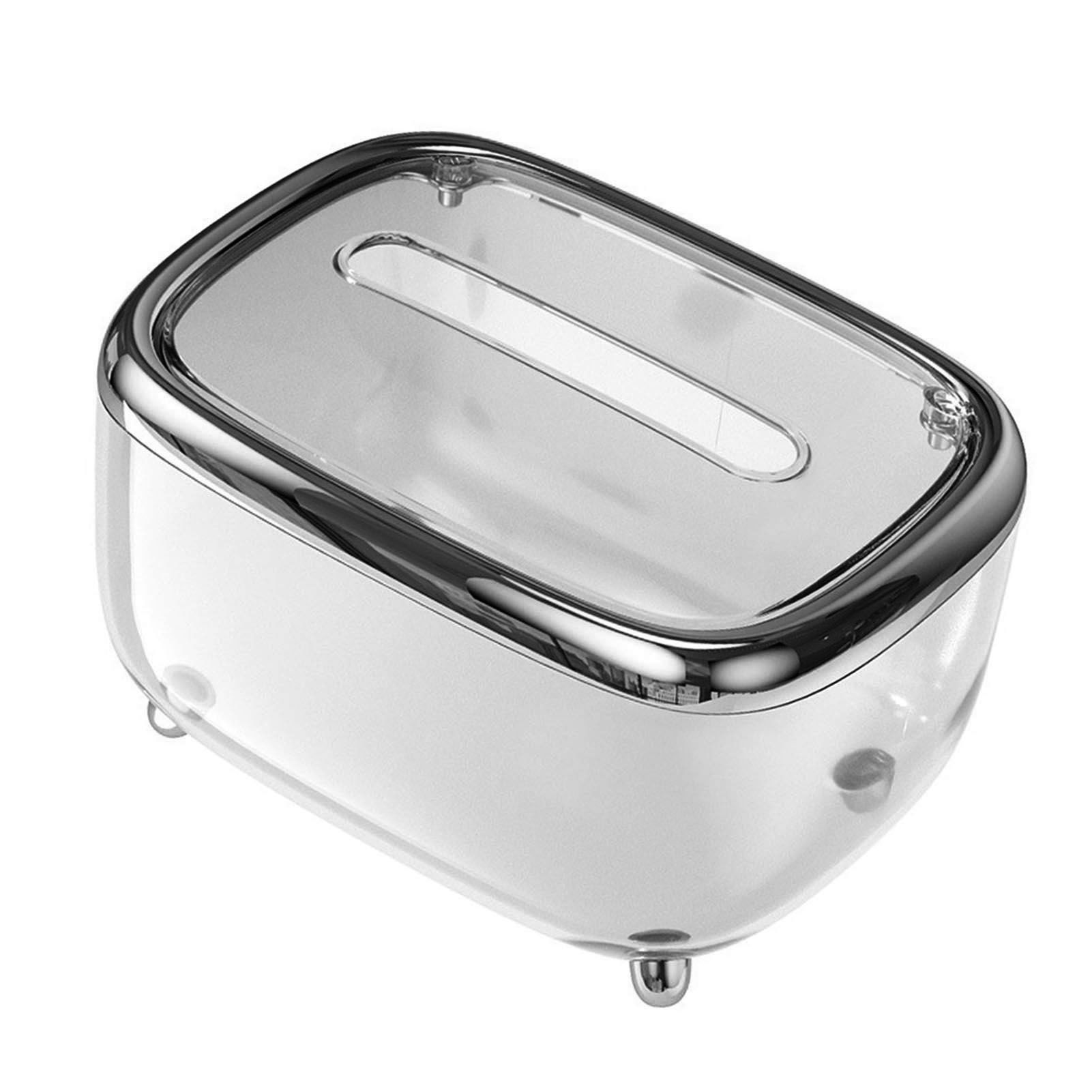 Tissue Box Transparent Napkin Box Simple Creative Storage Box Fixed Lid Paper view 3