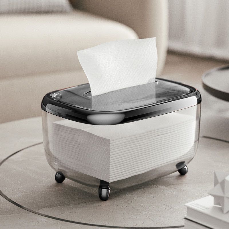 Tissue Box Transparent Napkin Box Simple Creative Storage Box Fixed Lid Paper view 5