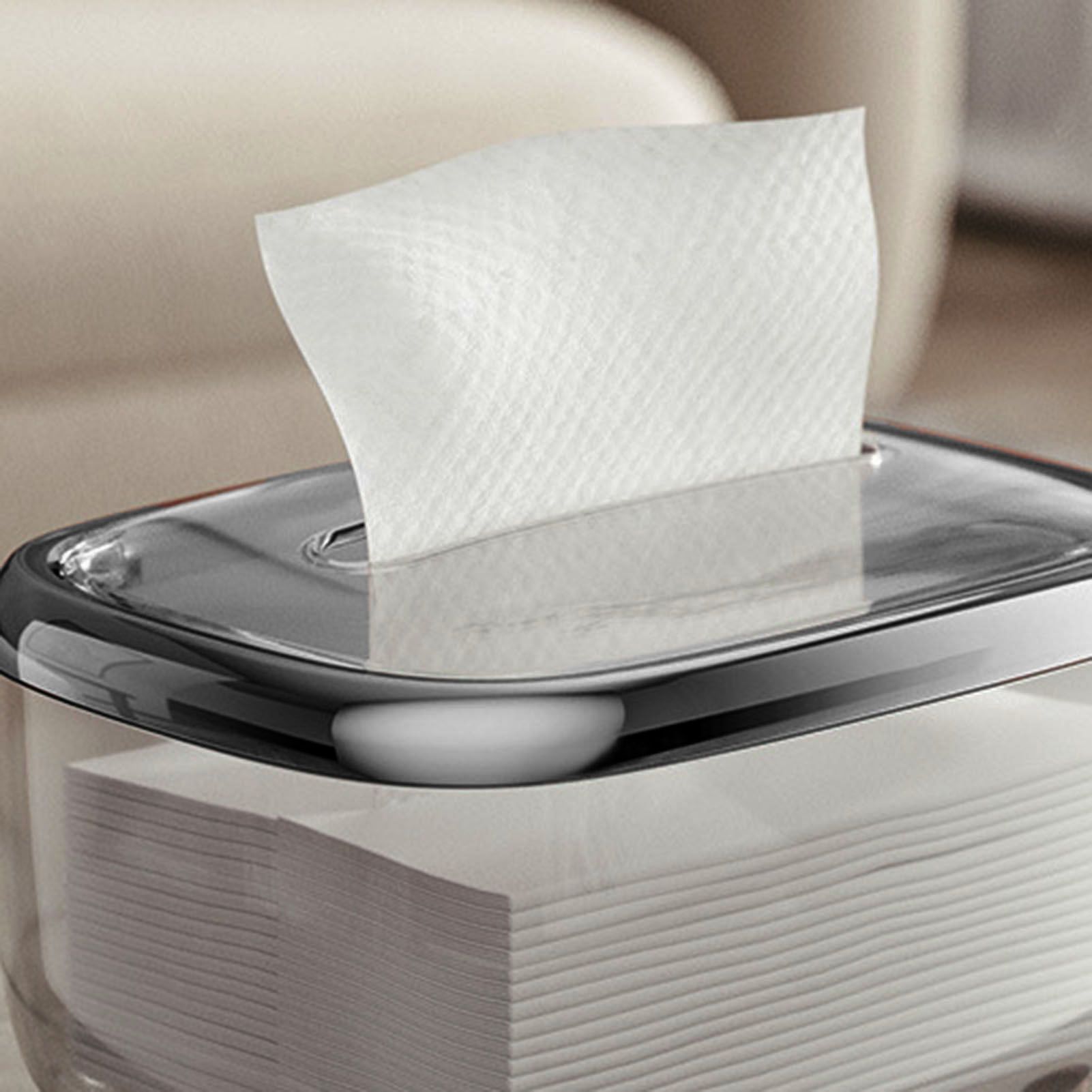 Tissue Box Transparent Napkin Box Simple Creative Storage Box Fixed Lid Paper view 12