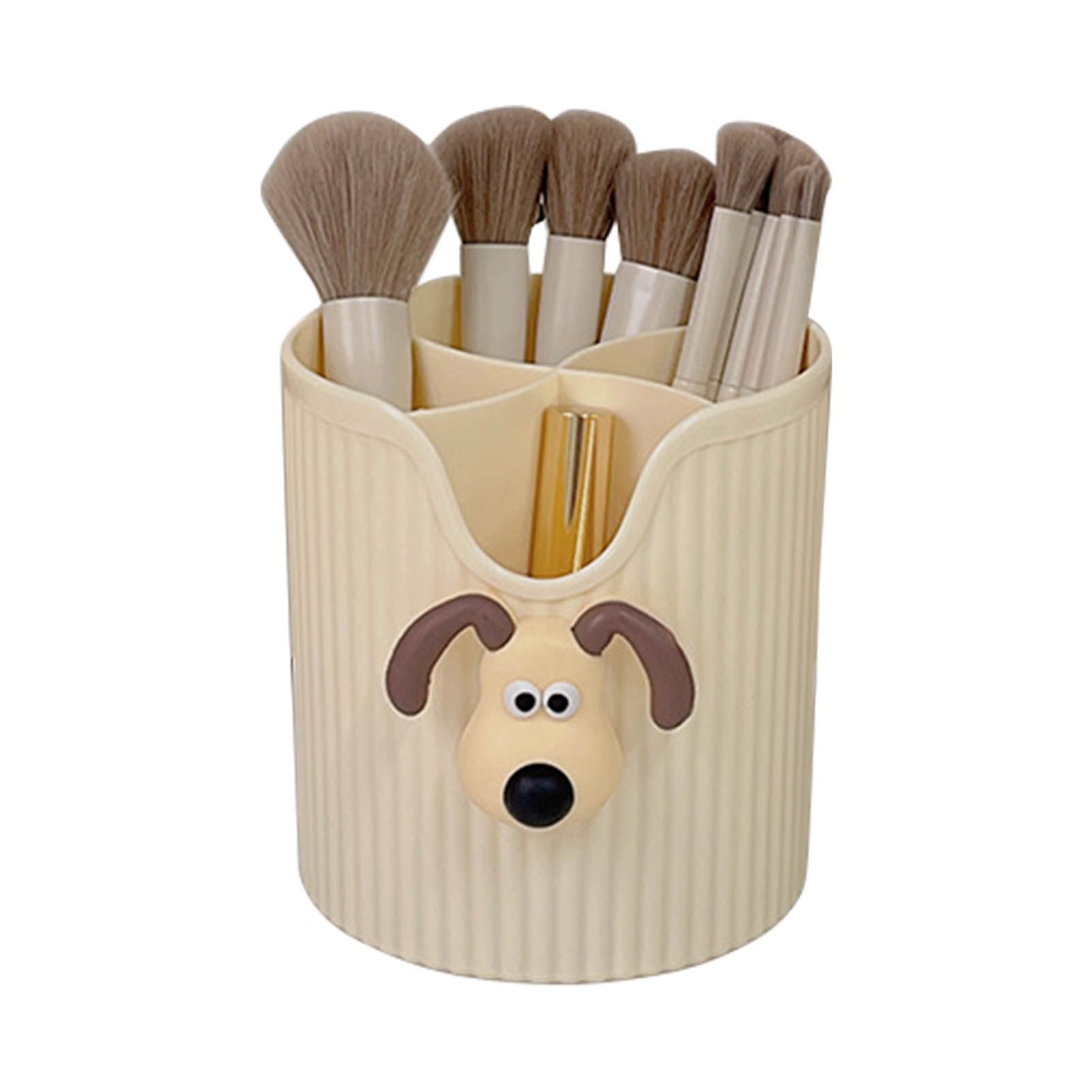 Desk Pencil Pen Holder 4 Compartments Large Capacity Cute School Supplies view 3