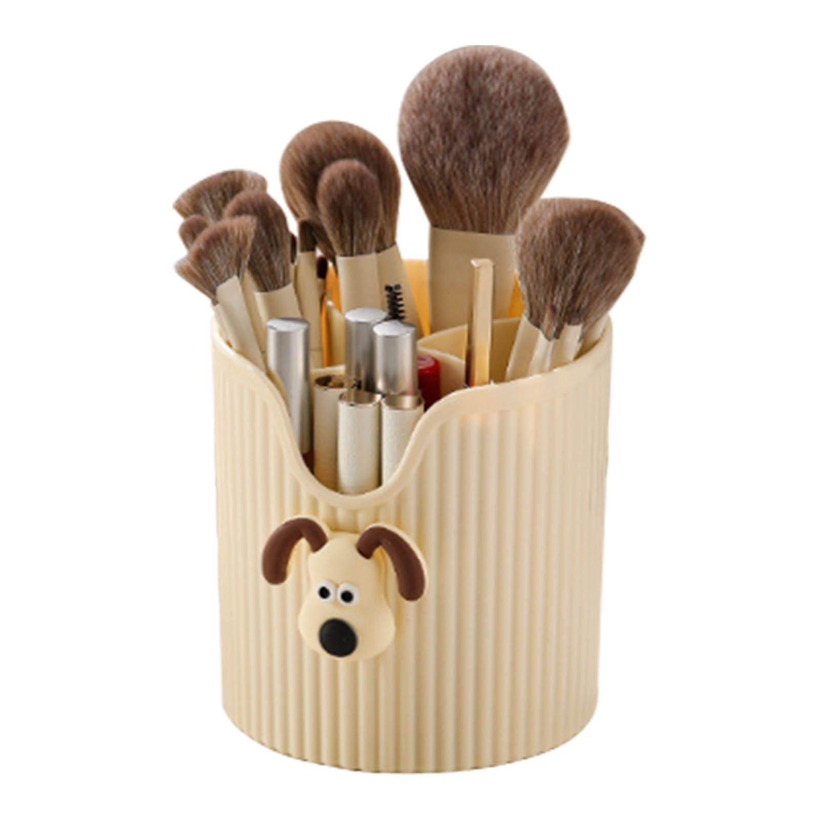 Desk Pencil Pen Holder 4 Compartments Large Capacity Cute School Supplies view 4