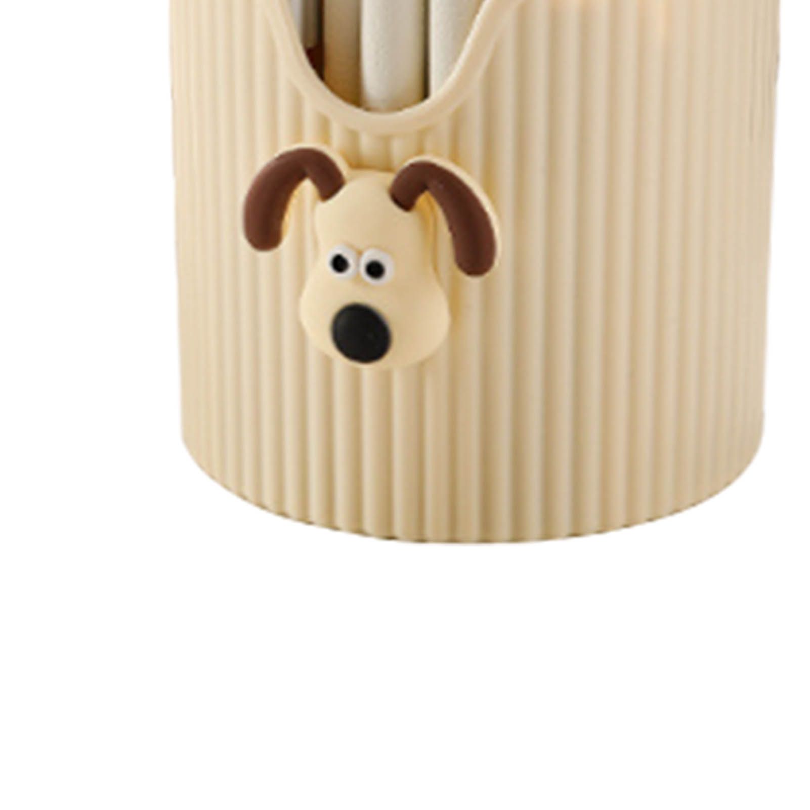 Desk Pencil Pen Holder 4 Compartments Large Capacity Cute School Supplies view 7