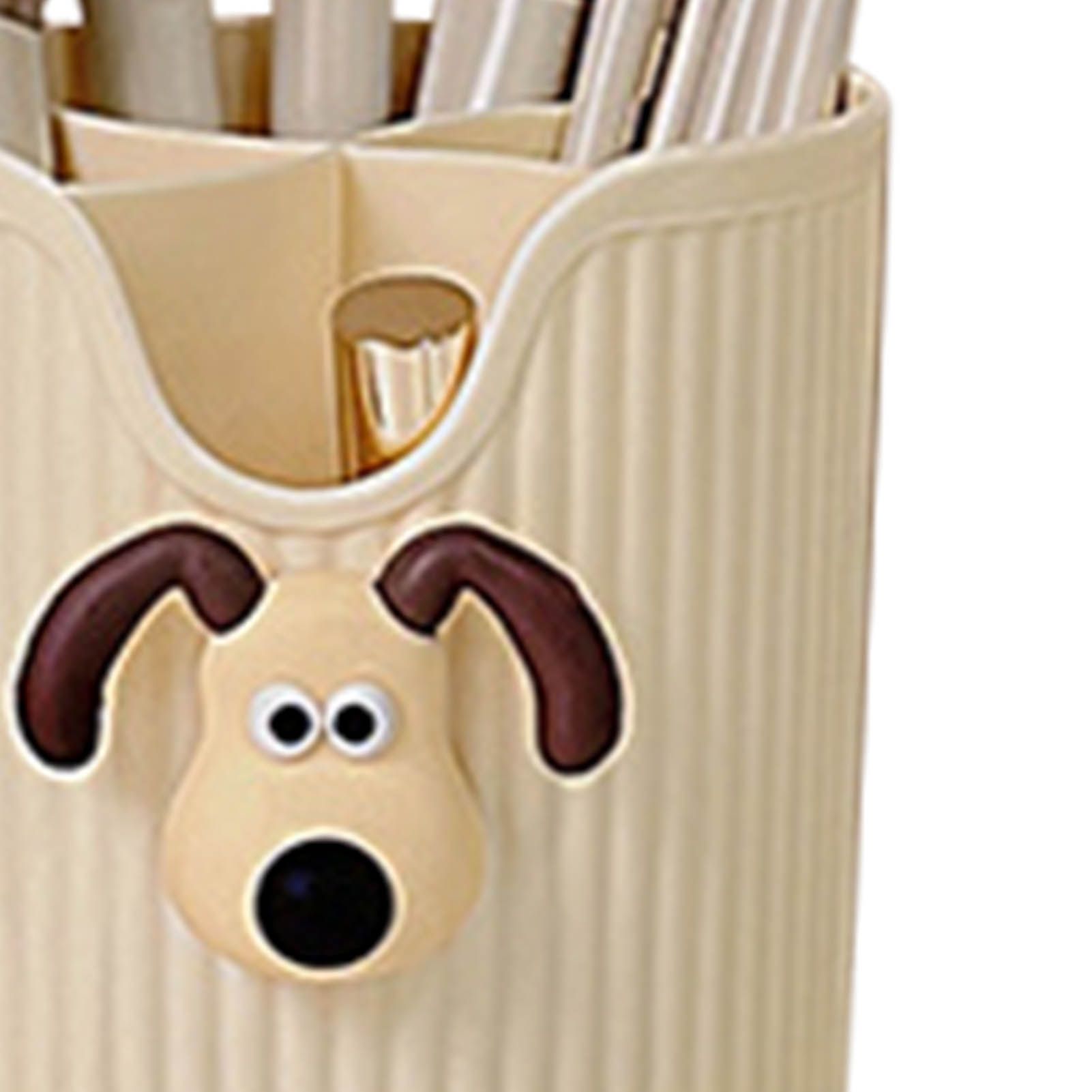 Desk Pencil Pen Holder 4 Compartments Large Capacity Cute School Supplies view 8