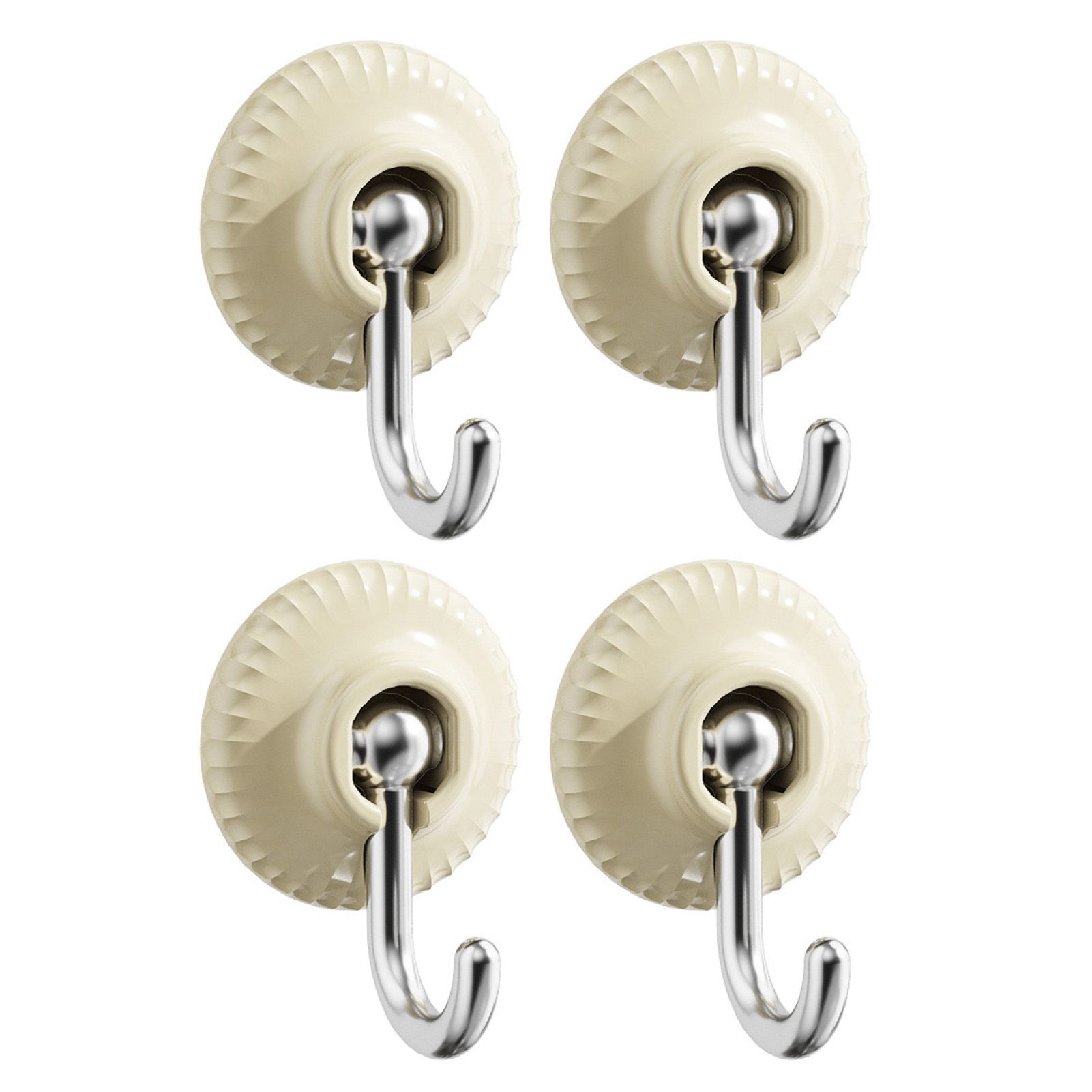4pcs Adhesive Hooks Hole Free Round Hooks Bathroom Coat Heavy Duty Adhesive