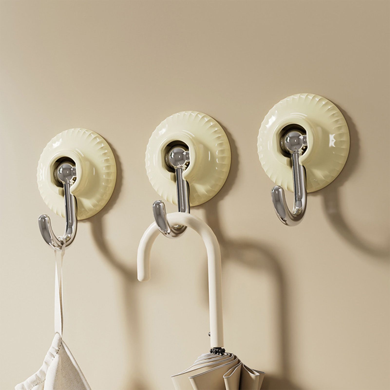4pcs Adhesive Hooks Hole Free Round Hooks Bathroom Coat Heavy Duty Adhesive view 6