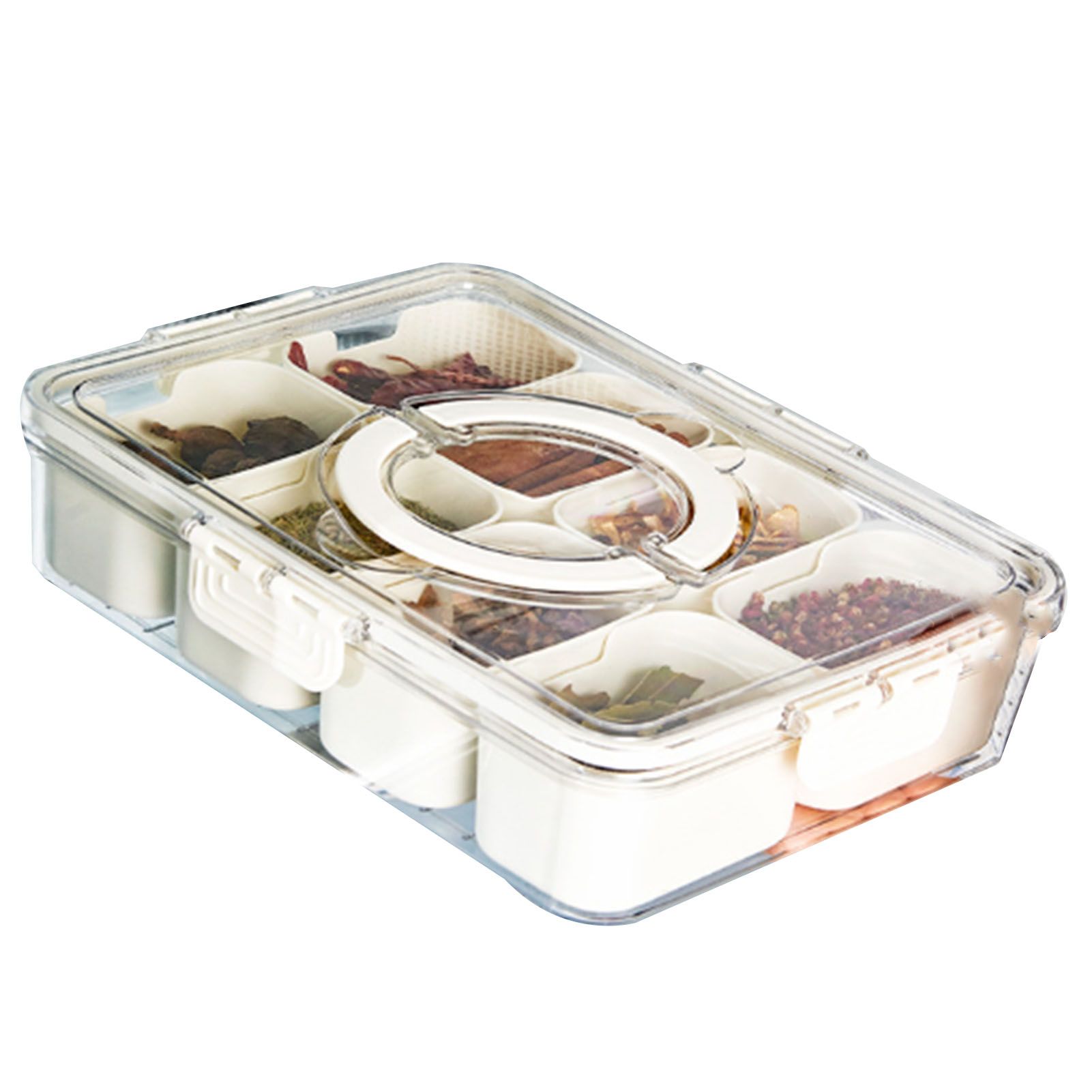 Plastic Storage Box Multi Grids Fridge Food Divider Box for Dumpling Vegetable
