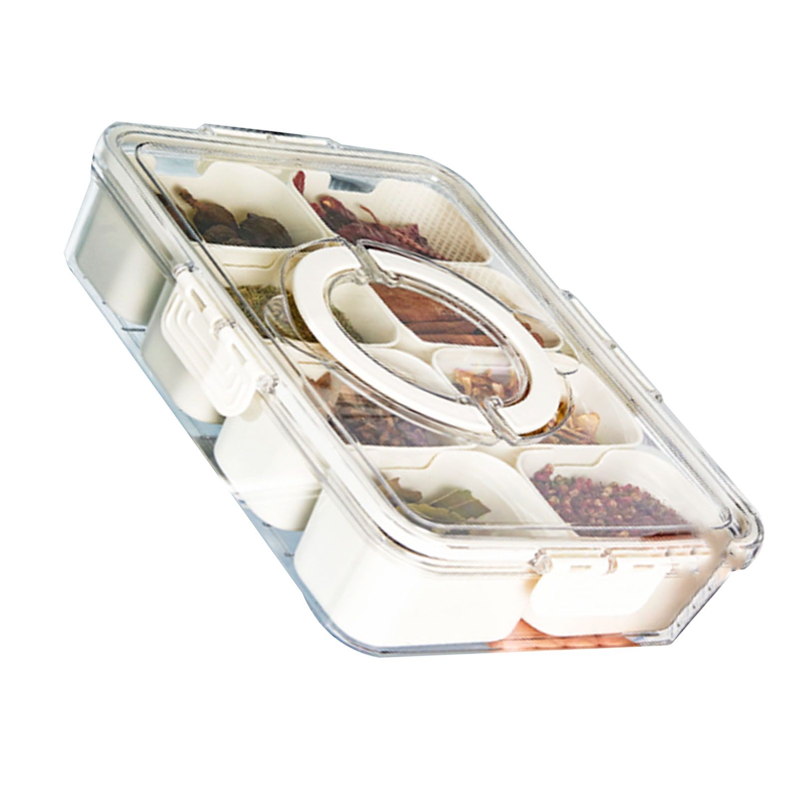 Plastic Storage Box Multi Grids Fridge Food Divider Box for Dumpling Vegetable view 2