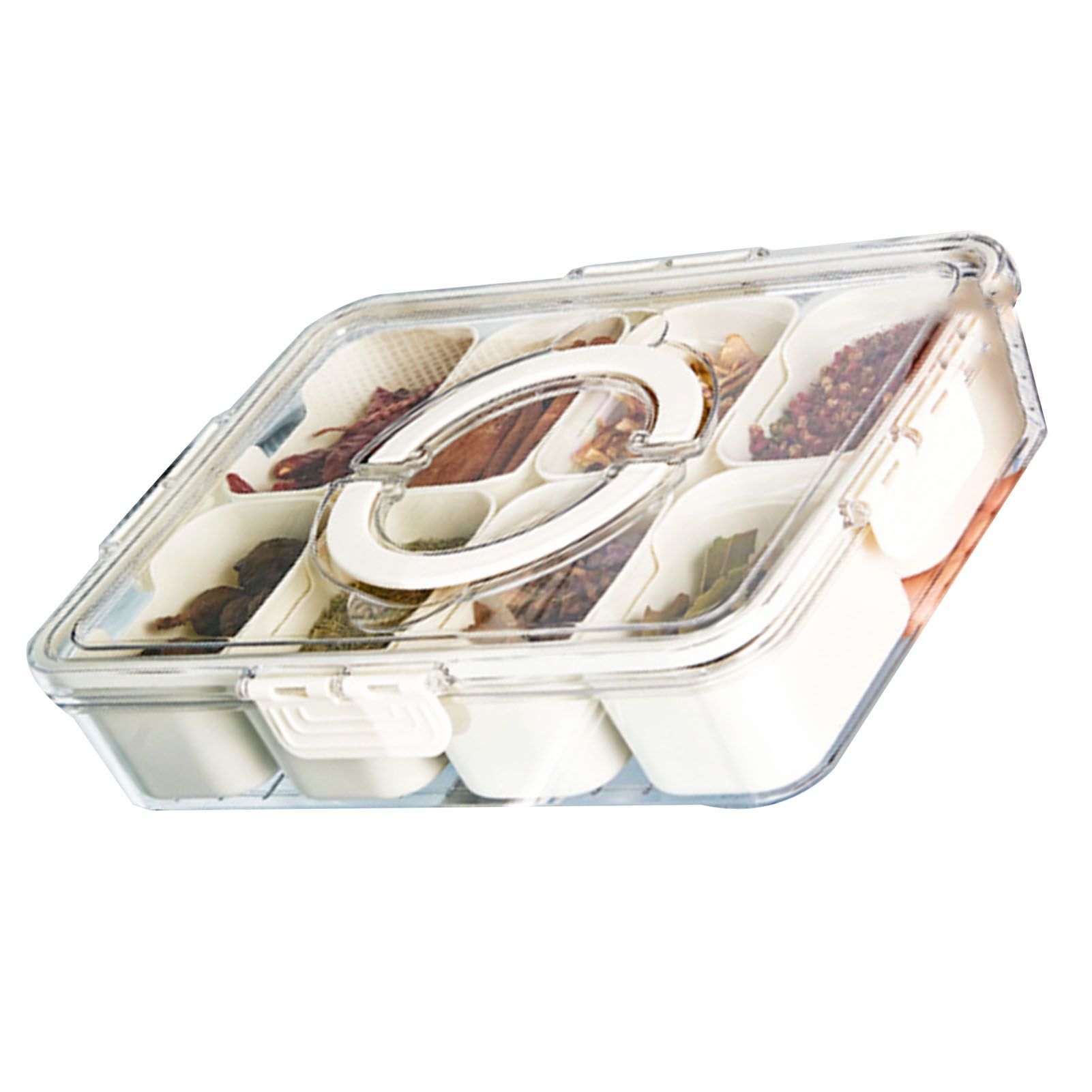 Plastic Storage Box Multi Grids Fridge Food Divider Box for Dumpling Vegetable view 3