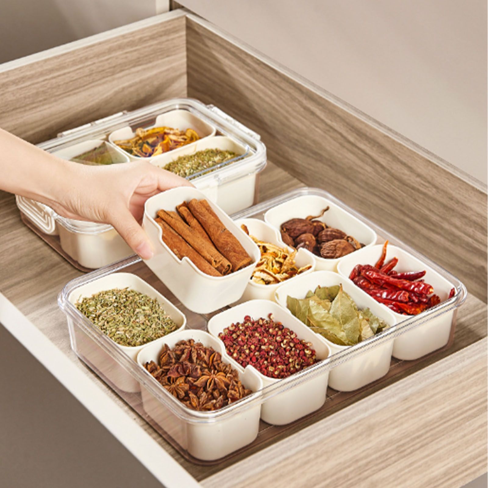 Plastic Storage Box Multi Grids Fridge Food Divider Box for Dumpling Vegetable view 7