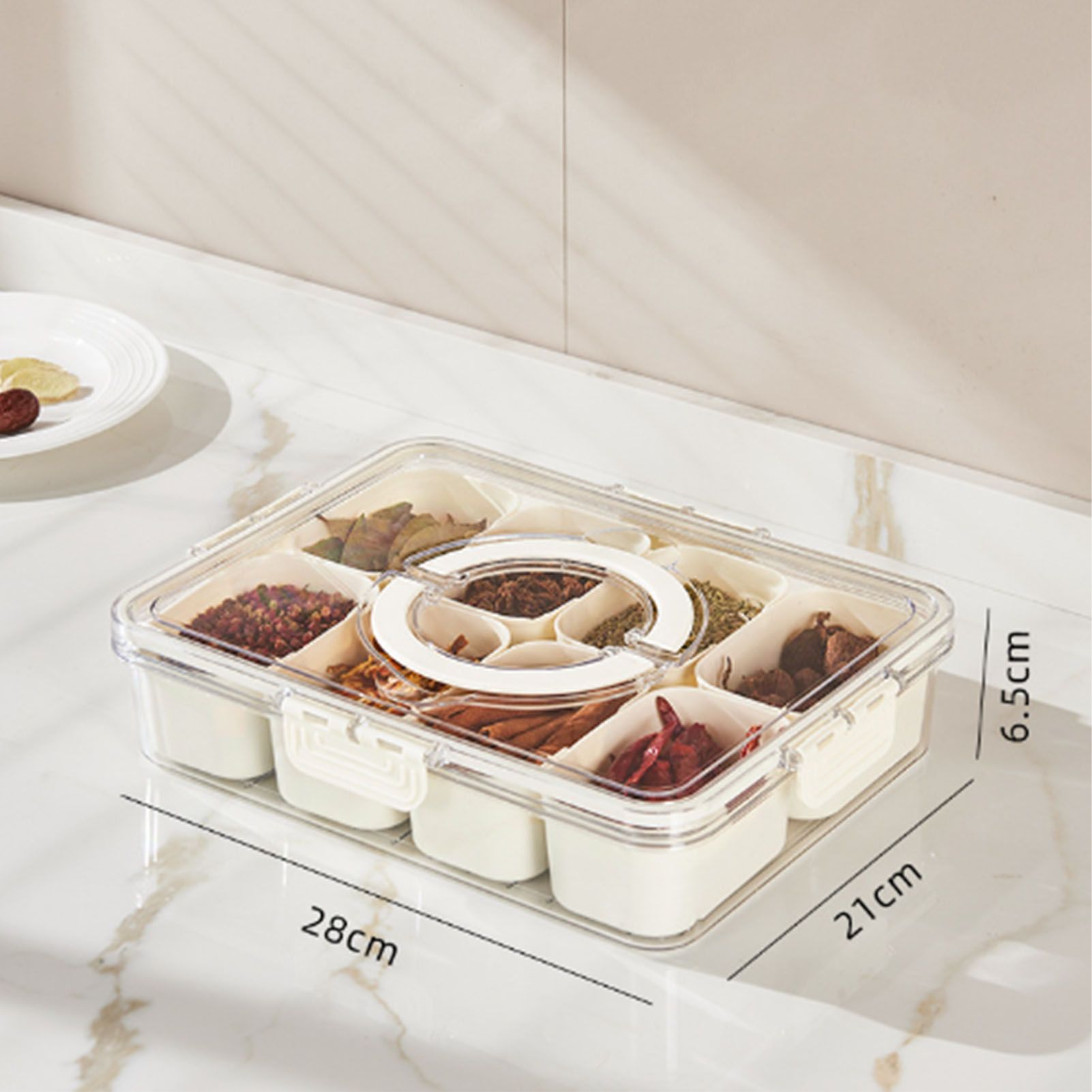 Plastic Storage Box Multi Grids Fridge Food Divider Box for Dumpling Vegetable view 11