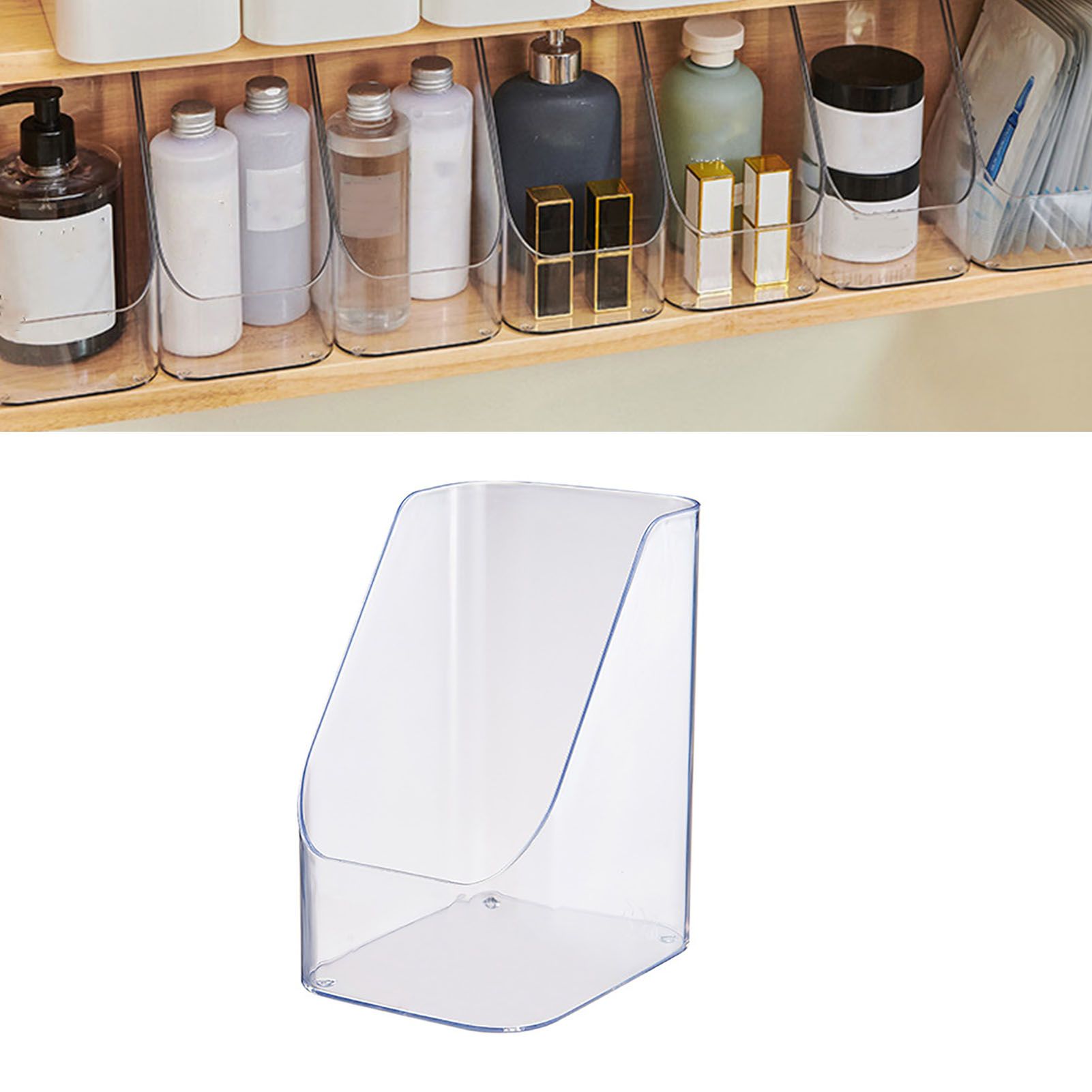 Desktop Storage Box Cosmetic Makeup Organizer Plastic Bathroom Storage view 5
