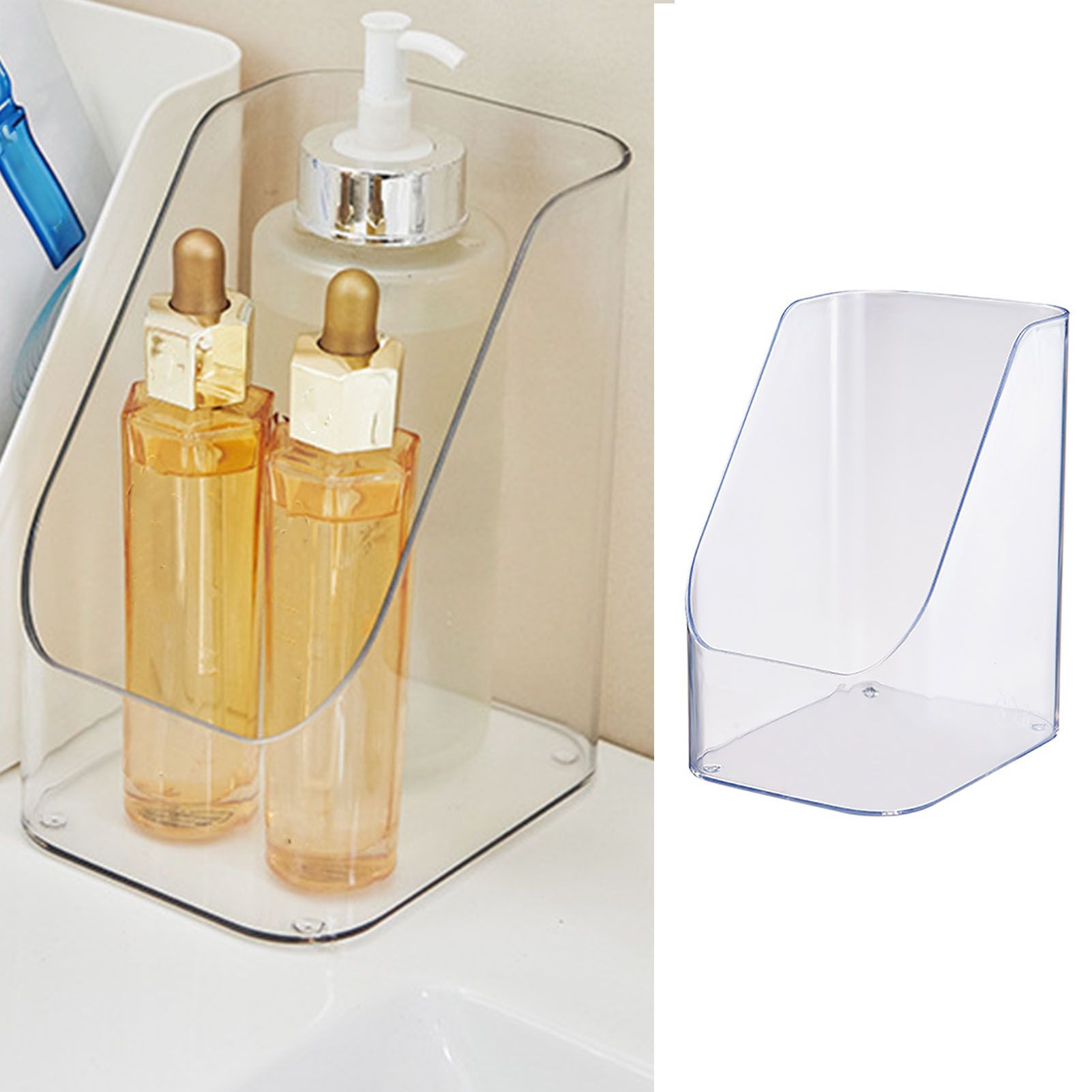 Desktop Storage Box Cosmetic Makeup Organizer Plastic Bathroom Storage view 6