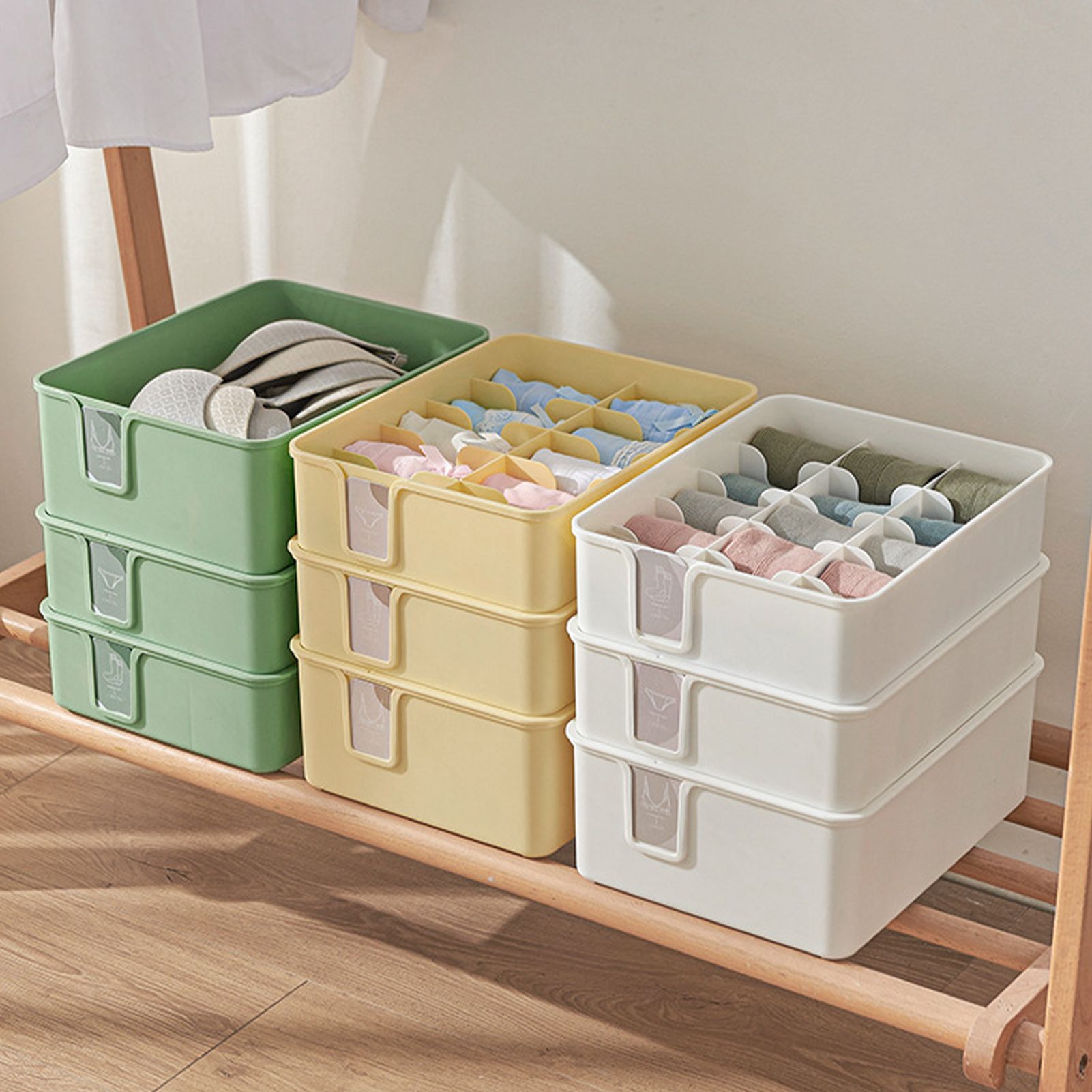 Sock Underwear Organizer Divider Plastic 15 Cell Closet Drawer Storage Box for view 14