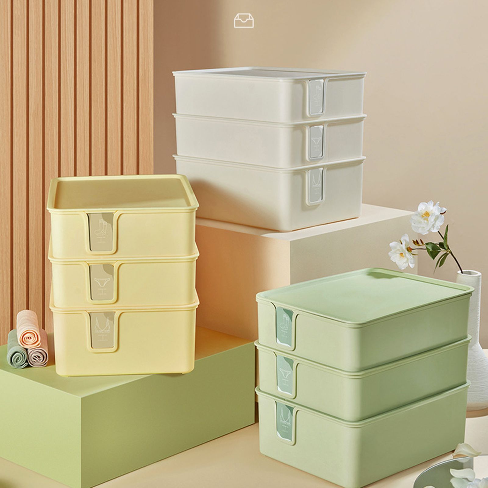 Sock Underwear Organizer Divider Plastic 15 Cell Closet Drawer Storage Box for view 13