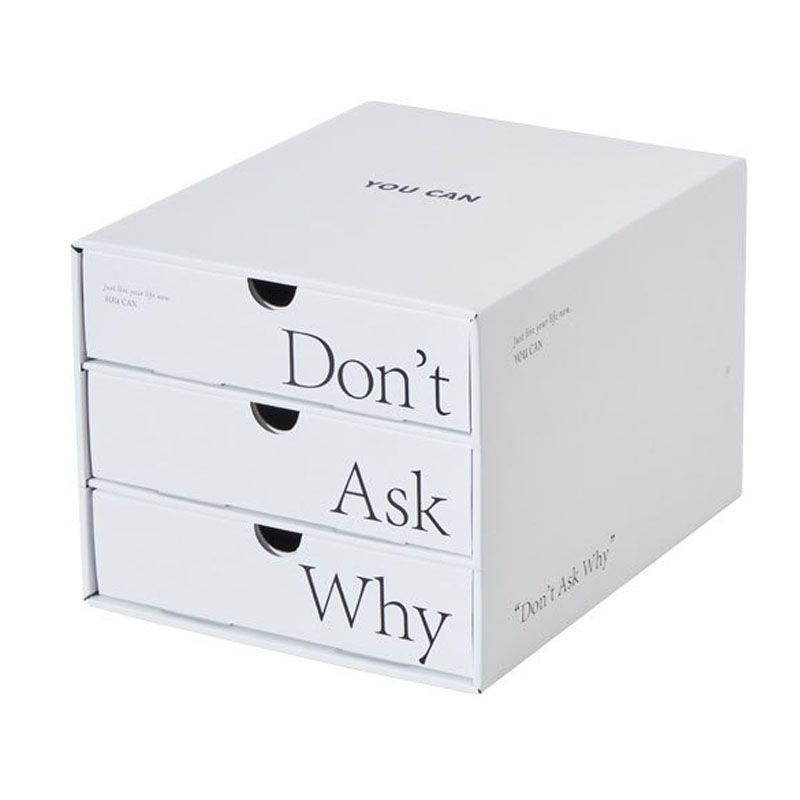 Desk Organizer with Drawer Corrugated Paper 3 Tier Desktop Storage Box for