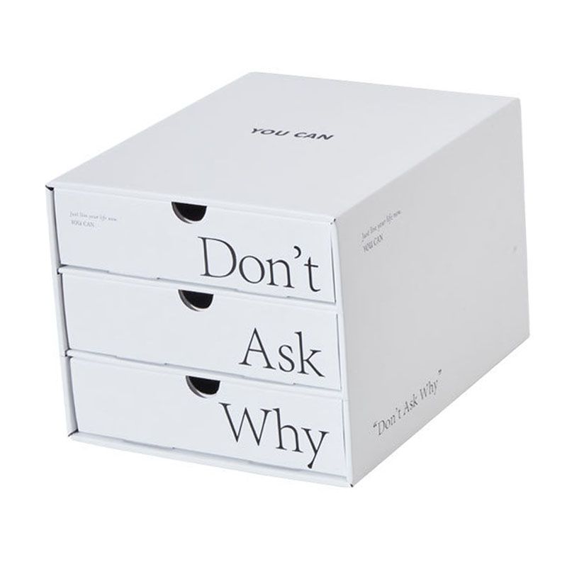 Desk Organizer with Drawer Corrugated Paper 3 Tier Desktop Storage Box for view 2