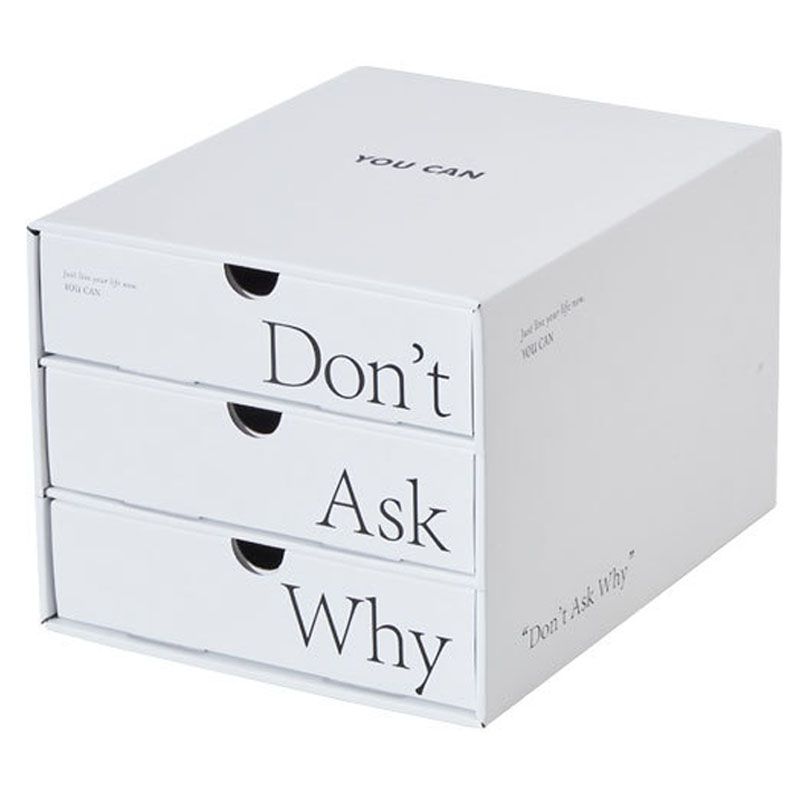 Desk Organizer with Drawer Corrugated Paper 3 Tier Desktop Storage Box for view 4