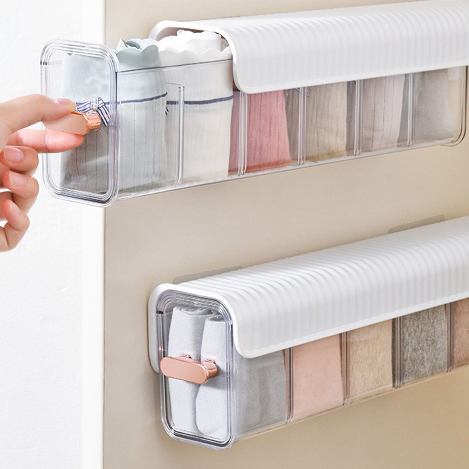 Wall Underwear Organizer Detachable Dustproof Moistureproof Wall Mount Drawer view 5