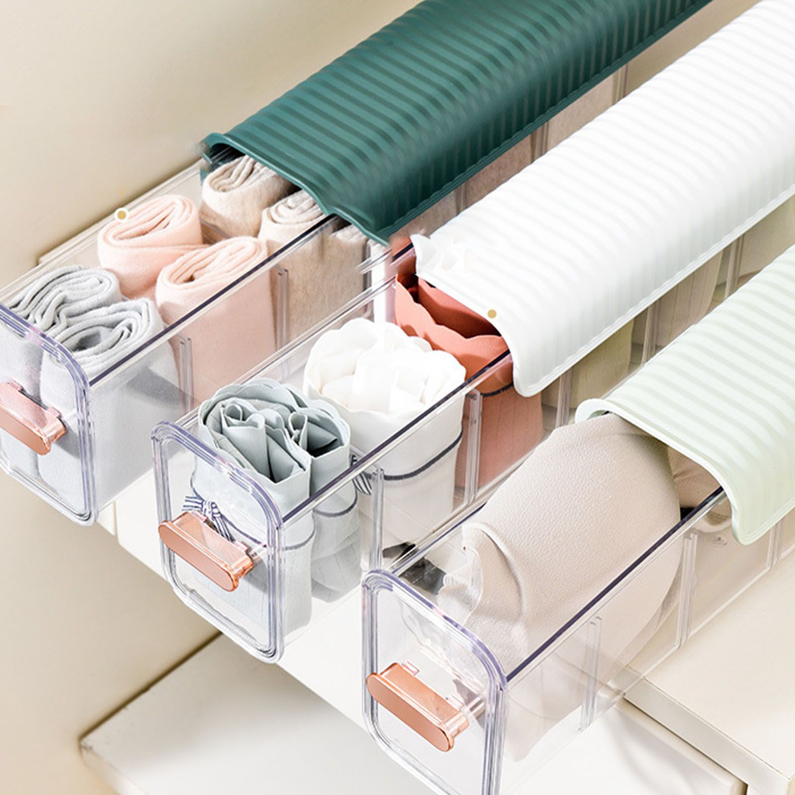 Wall Underwear Organizer Detachable Dustproof Moistureproof Wall Mount Drawer view 12
