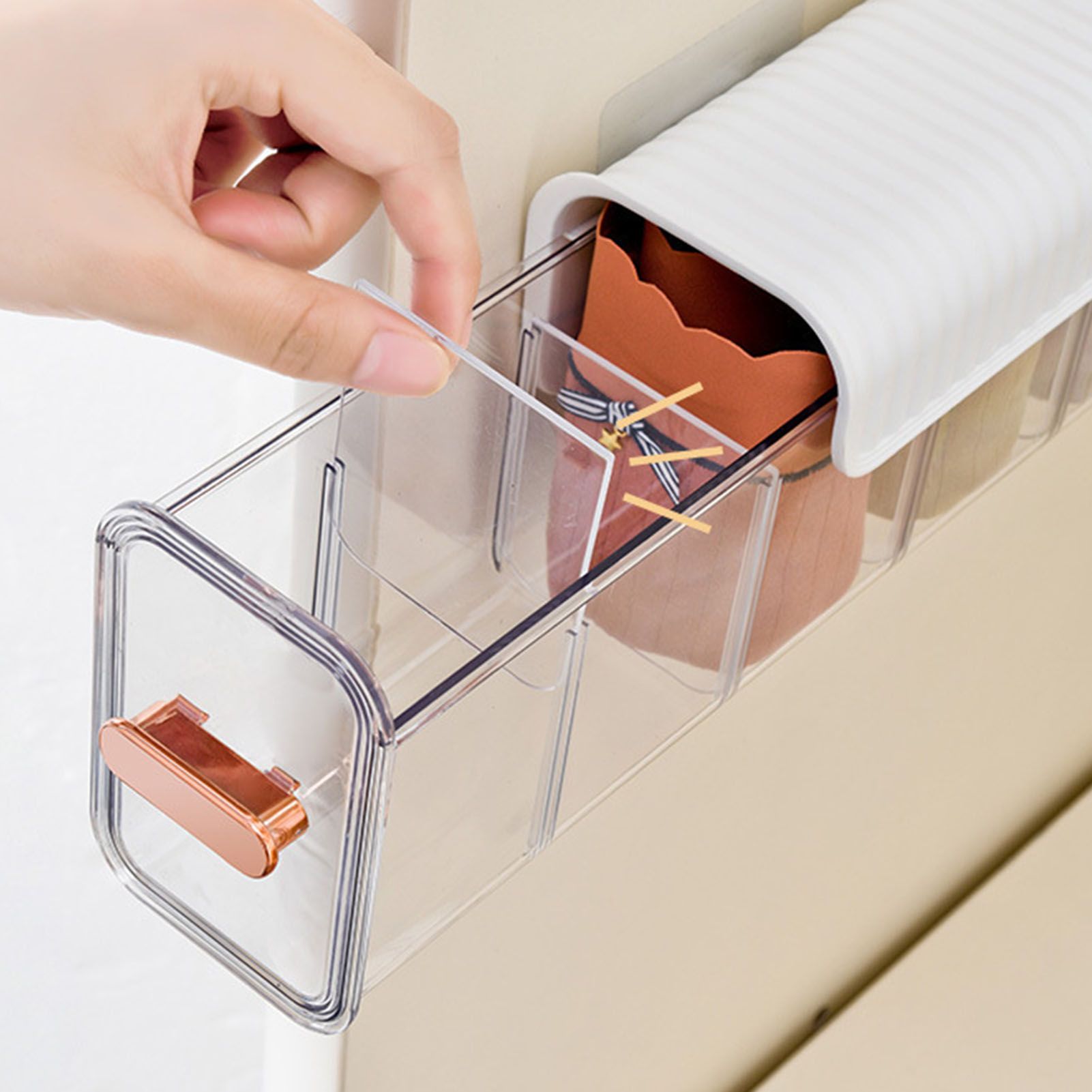 Wall Underwear Organizer Detachable Dustproof Moistureproof Wall Mount Drawer view 13