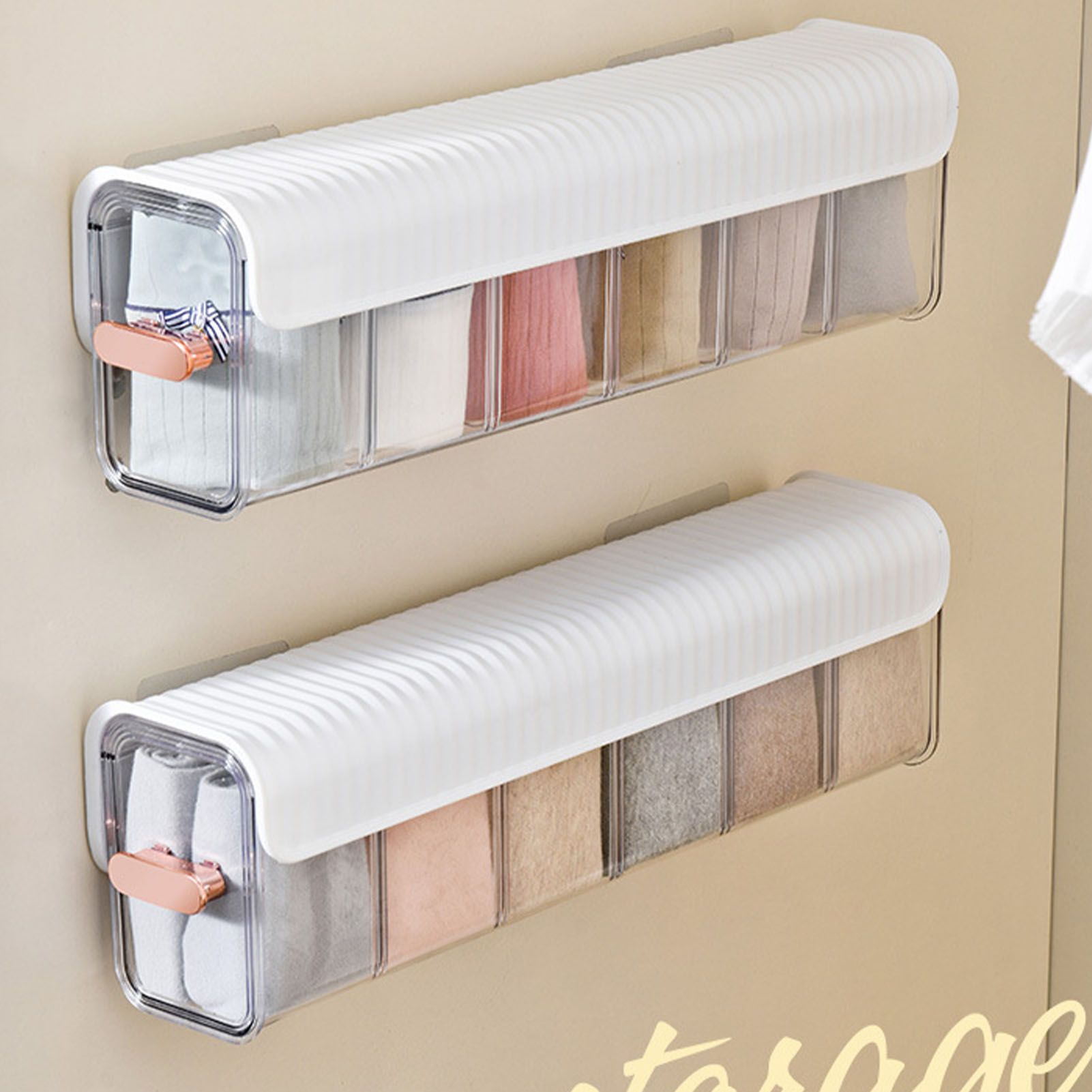 Wall Underwear Organizer Detachable Dustproof Moistureproof Wall Mount Drawer view 14