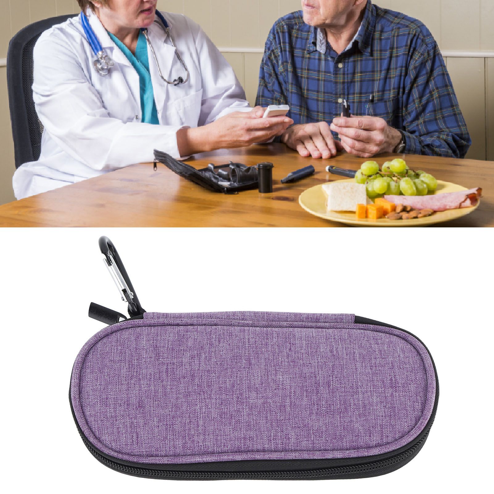 Insulin Cooler Travel Case Insulin Pen Carrying Case Canvas Portable Medical view 12