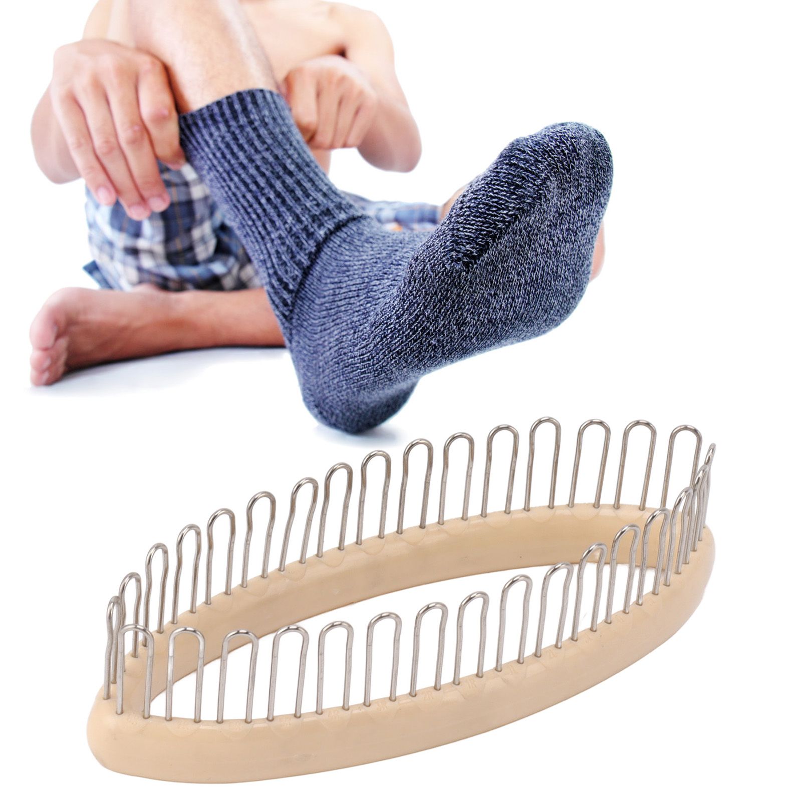 Knitting Loom Wooden Round Pocket Knitting Board DIY Weaving Craft Tool with view 12