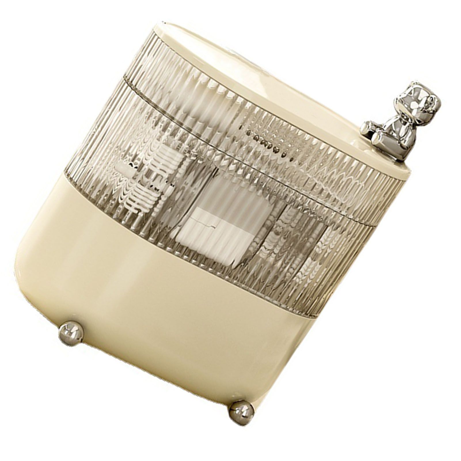 Desktop Storage Box 3 Tier Rotating Divided Organizer for Jewelry Data Cable view 4