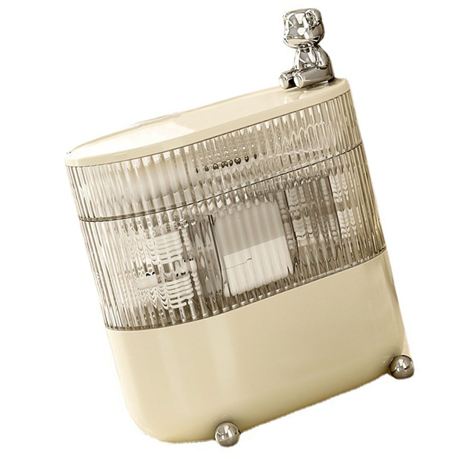 Desktop Storage Box 3 Tier Rotating Divided Organizer for Jewelry Data Cable view 10