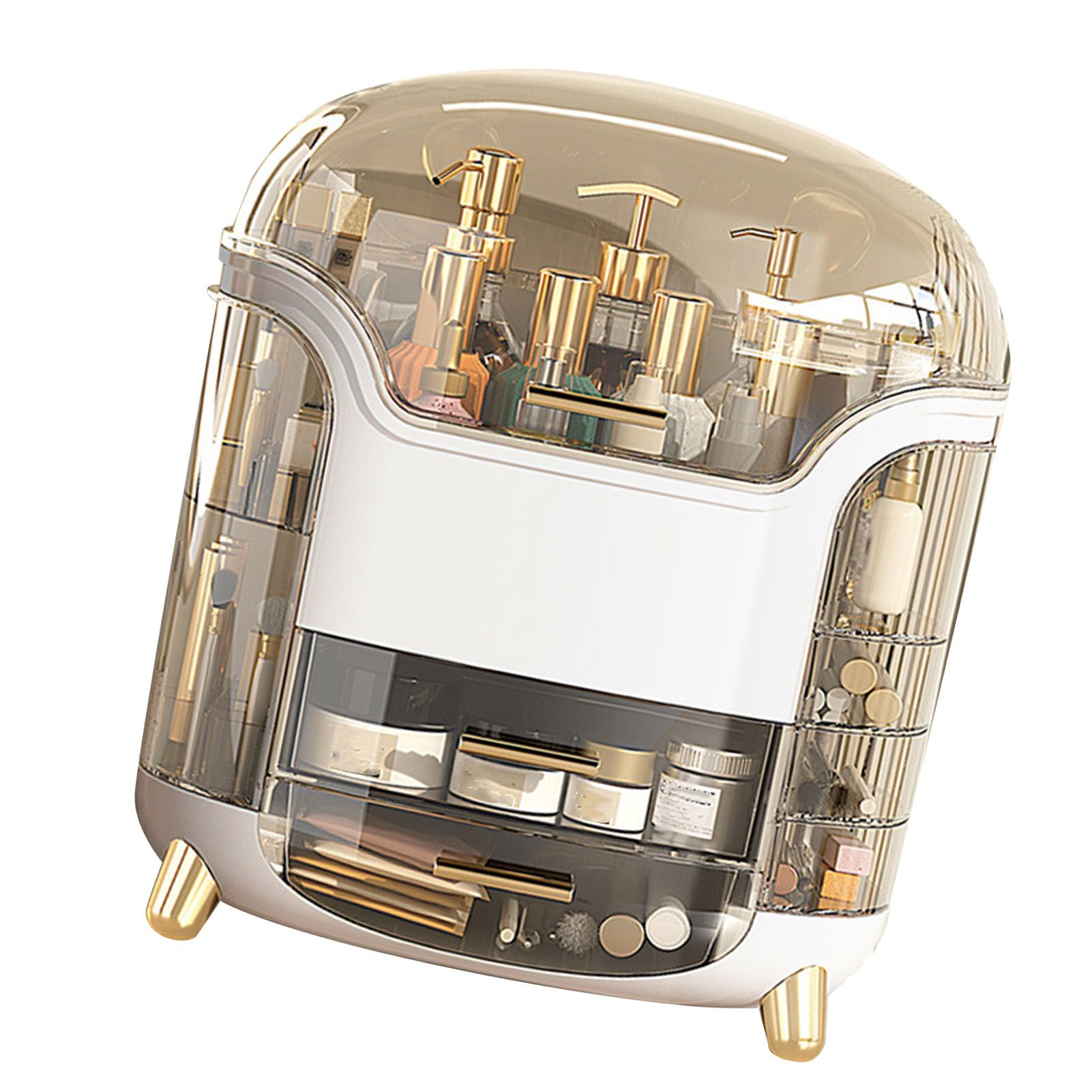 Cosmetic Box Large Capacity Compartment Storage Rotatable Waterproof view 4