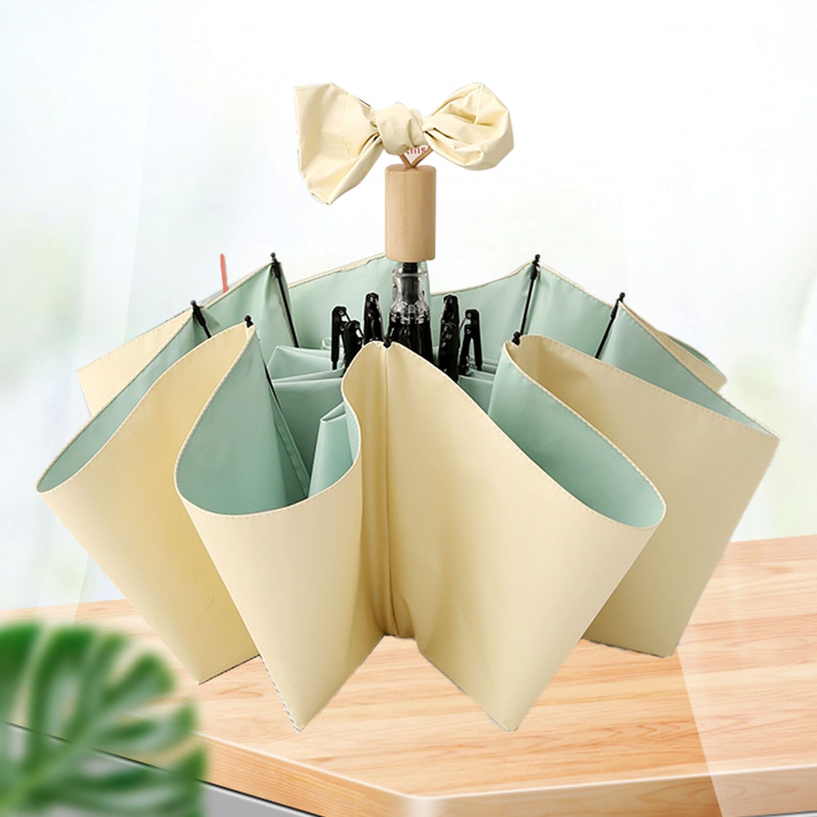 Travel Umbrella Ice Cream Color Sun Rain Proof UV Protection Foldable Portable view 5