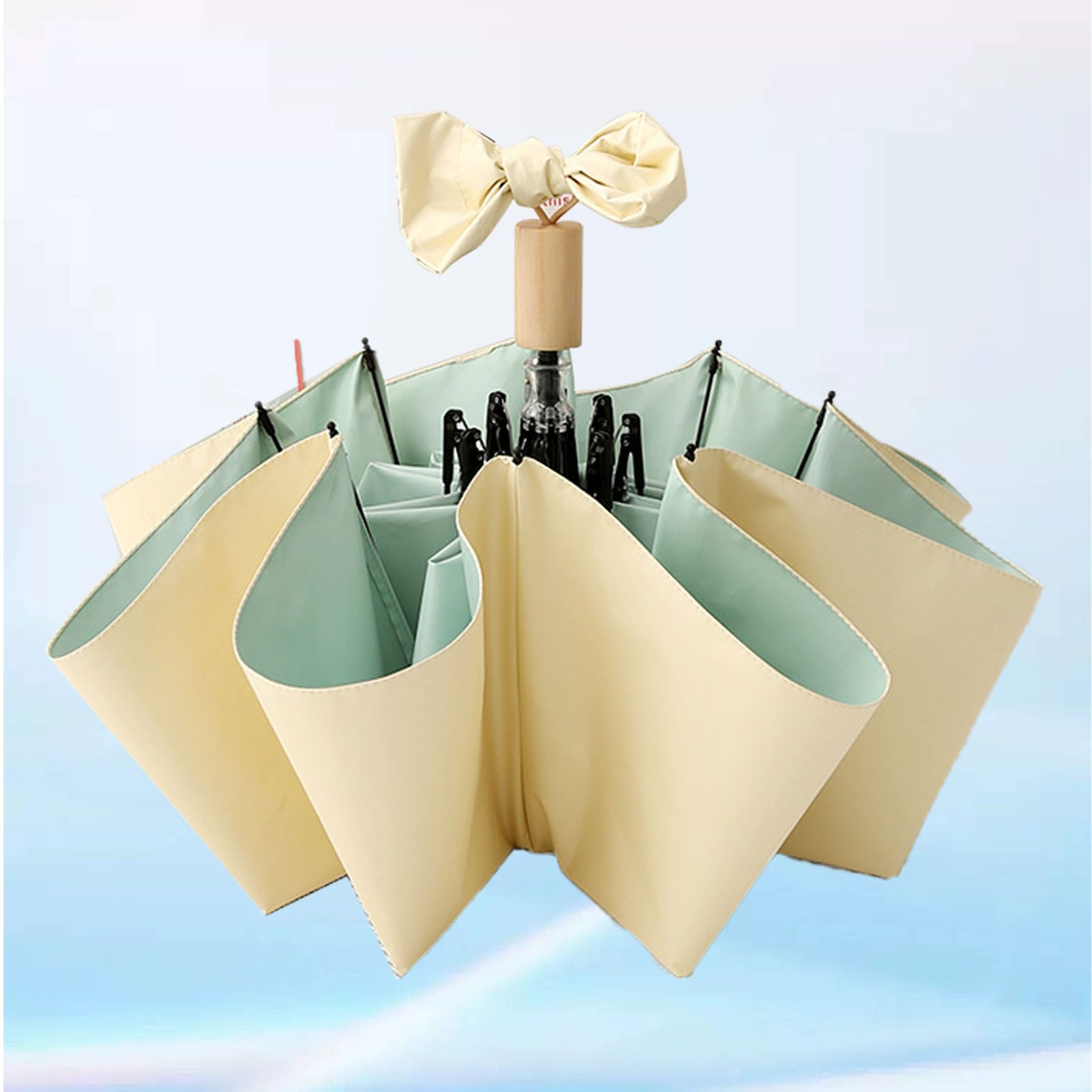 Travel Umbrella Ice Cream Color Sun Rain Proof UV Protection Foldable Portable view 10