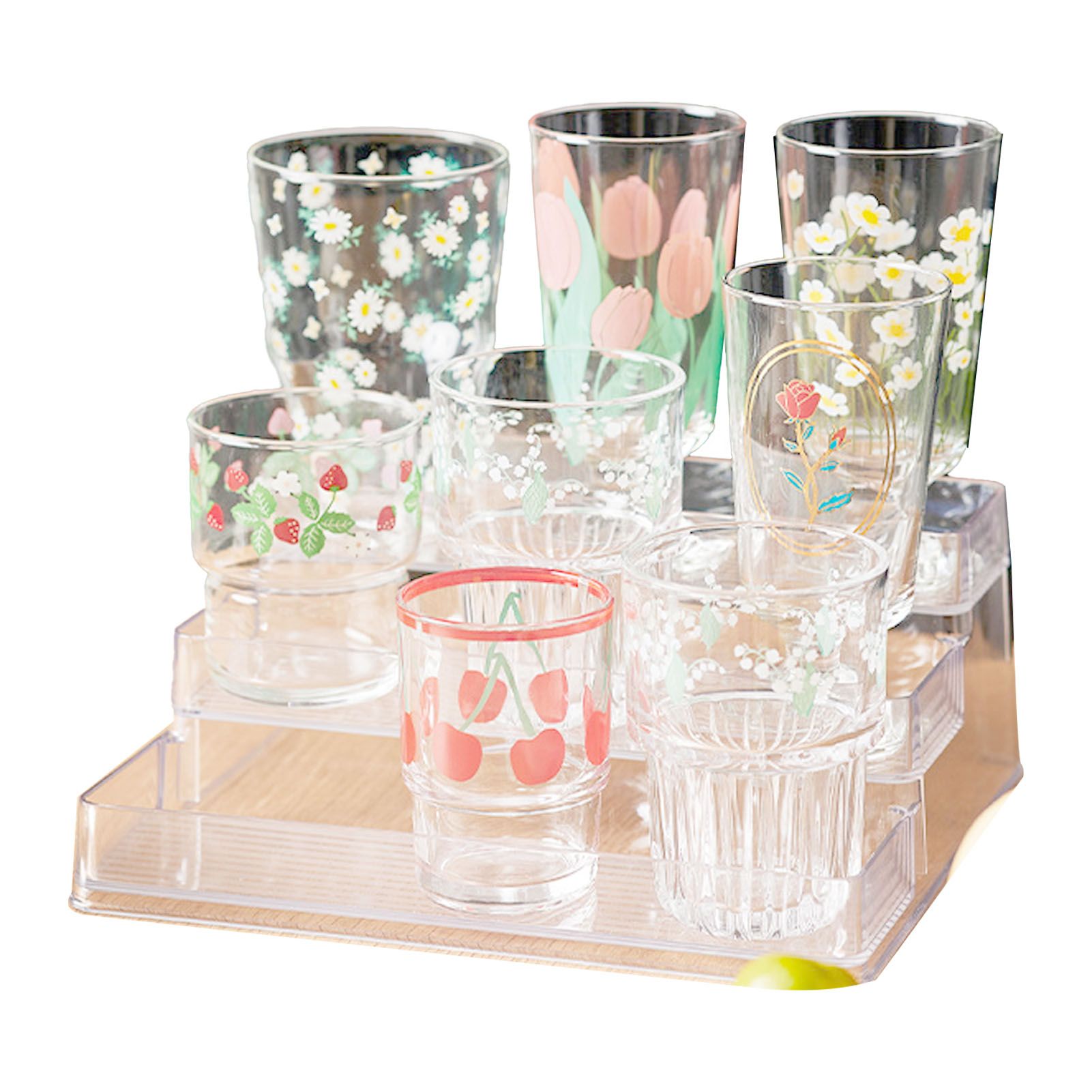 Clear Acrylic Display Riser Shelf 3 Tier Riser Display Stand Kitchen Bathroom view 4