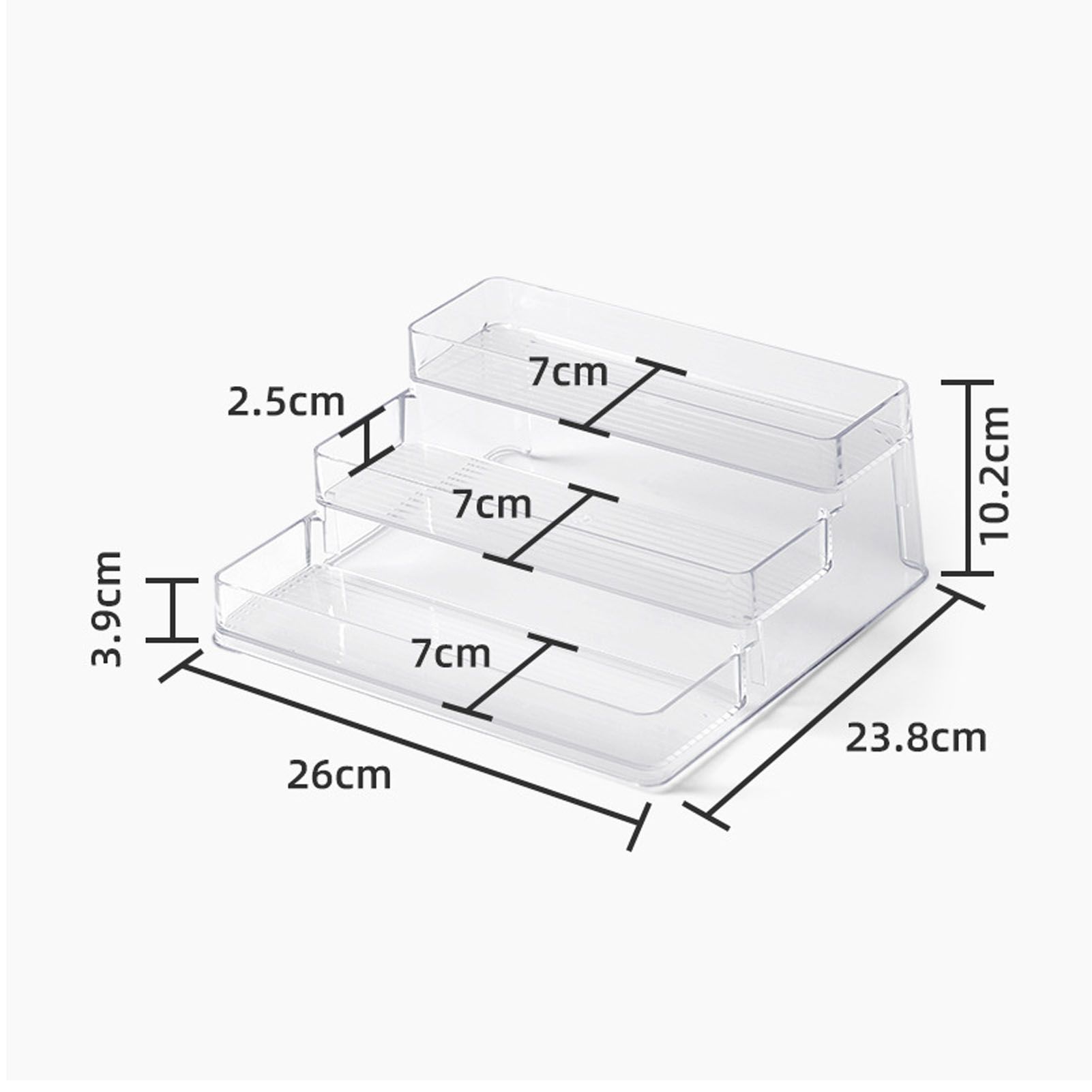 Clear Acrylic Display Riser Shelf 3 Tier Riser Display Stand Kitchen Bathroom view 10