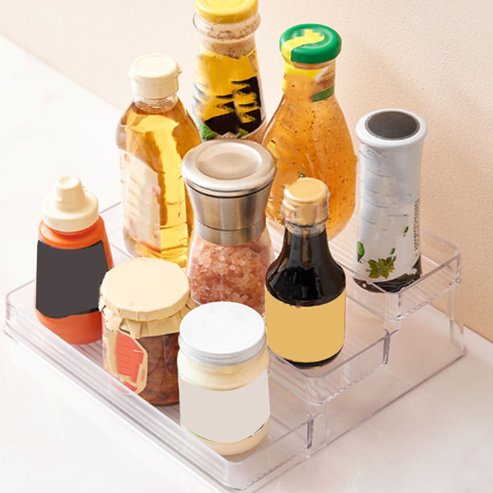 Clear Acrylic Display Riser Shelf 3 Tier Riser Display Stand Kitchen Bathroom view 11