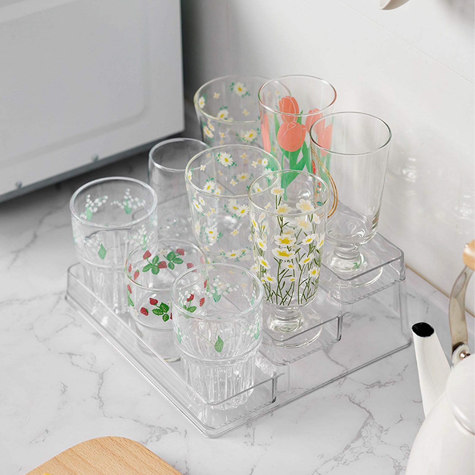 Clear Acrylic Display Riser Shelf 3 Tier Riser Display Stand Kitchen Bathroom view 14