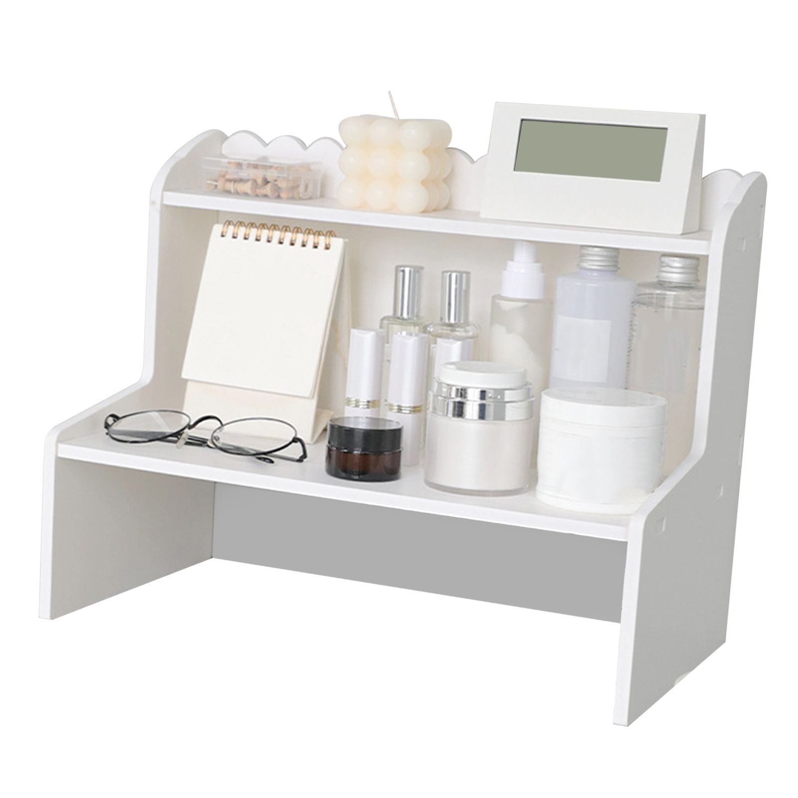 Desktop Wood Display Shelf Desk Multi Layer Storage Rack Mini Bookshelf view 4