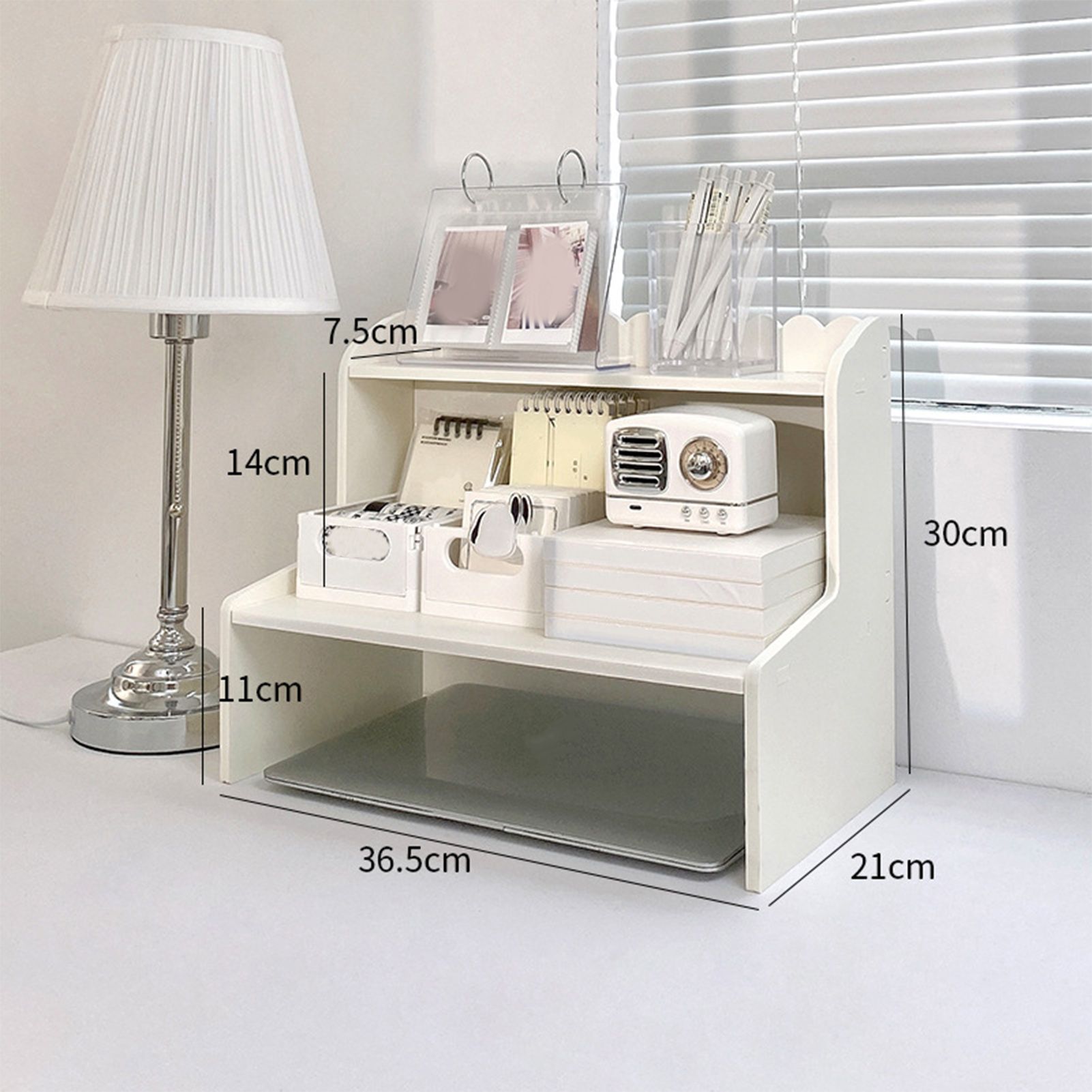 Desktop Wood Display Shelf Desk Multi Layer Storage Rack Mini Bookshelf view 12