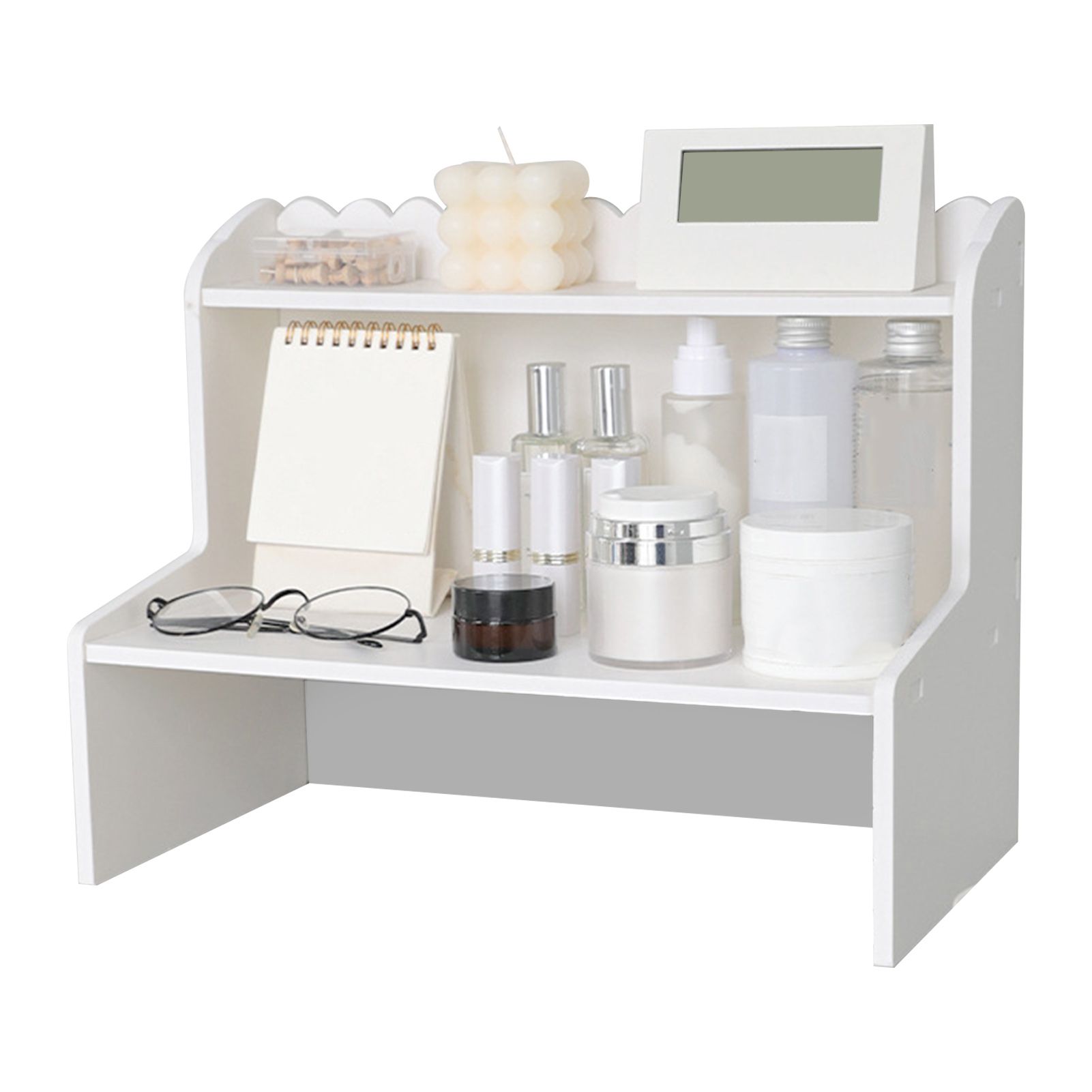 Desktop Wood Display Shelf Desk Multi Layer Storage Rack Mini Bookshelf view 5