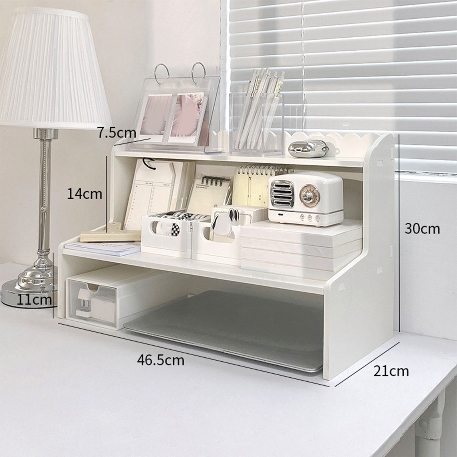 Desktop Wood Display Shelf Desk Multi Layer Storage Rack Mini Bookshelf view 12