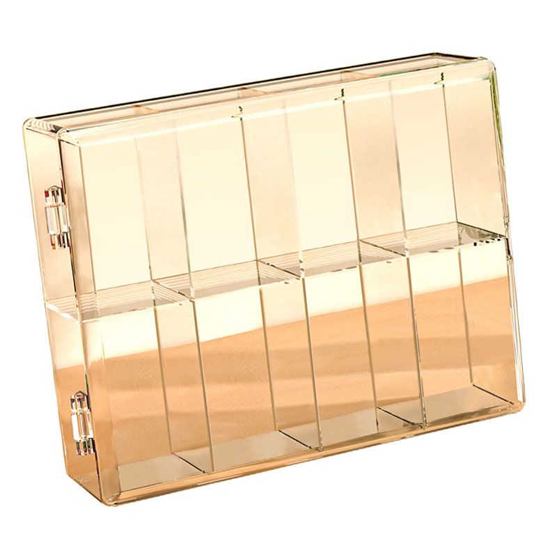 8 Grid Cartoon Anime Figure Display Storage Box 8 Compartment Transparent view 2