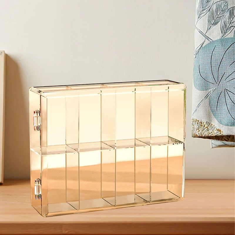 8 Grid Cartoon Anime Figure Display Storage Box 8 Compartment Transparent view 5
