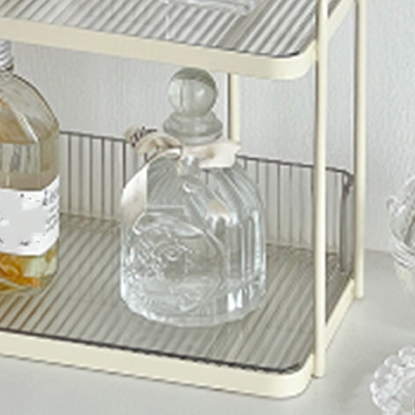 Transparent Double Layer Storage Rack Desktop Cosmetic Storage Rack view 8
