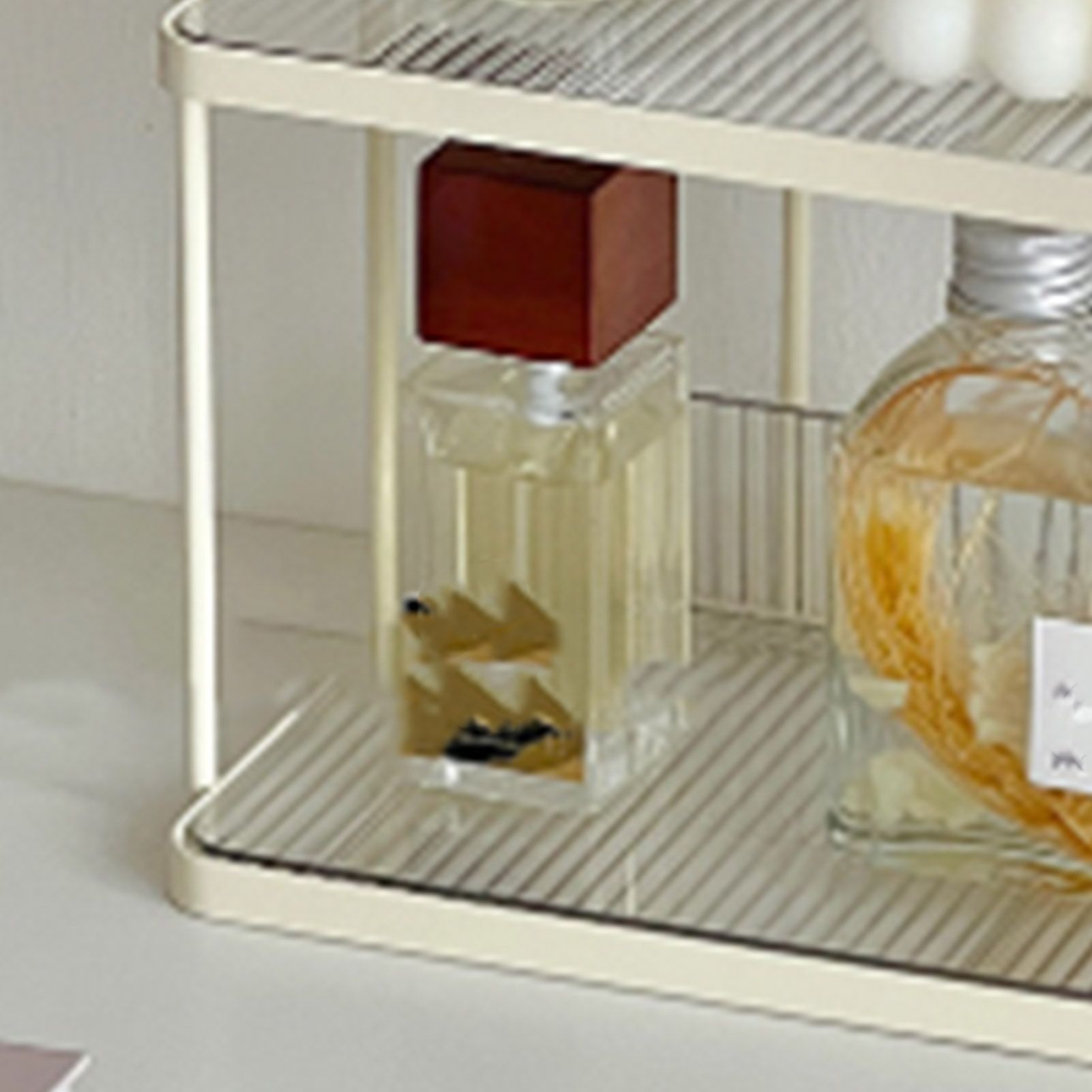 Transparent Double Layer Storage Rack Desktop Cosmetic Storage Rack view 9