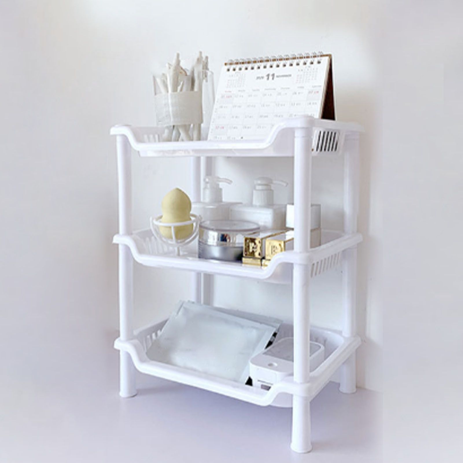 3 Tier Bathroom Countertop Organizer Detachable Multifunctional Makeup Storage view 5