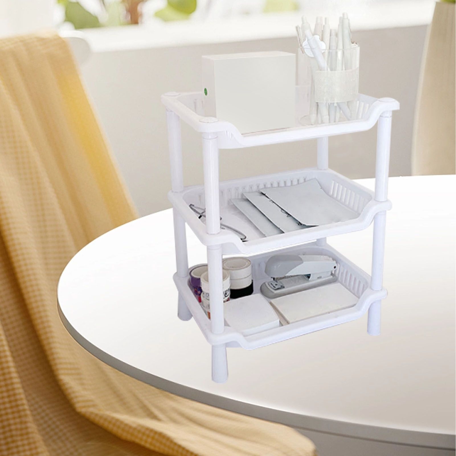 3 Tier Bathroom Countertop Organizer Detachable Multifunctional Makeup Storage view 12