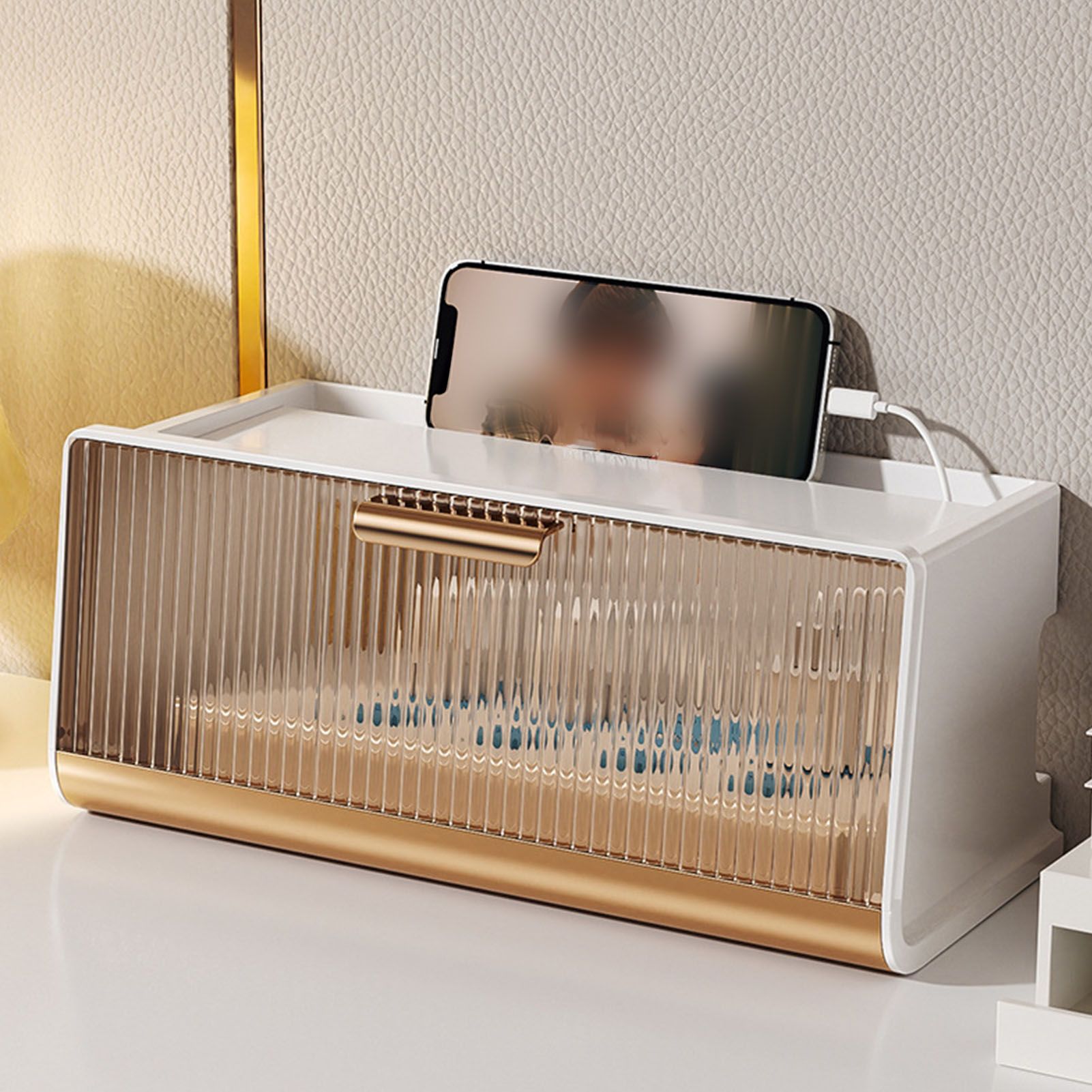 Wall Mounted WIFI Router Storage Box Great Capacity Power Strip Power Socket view 6