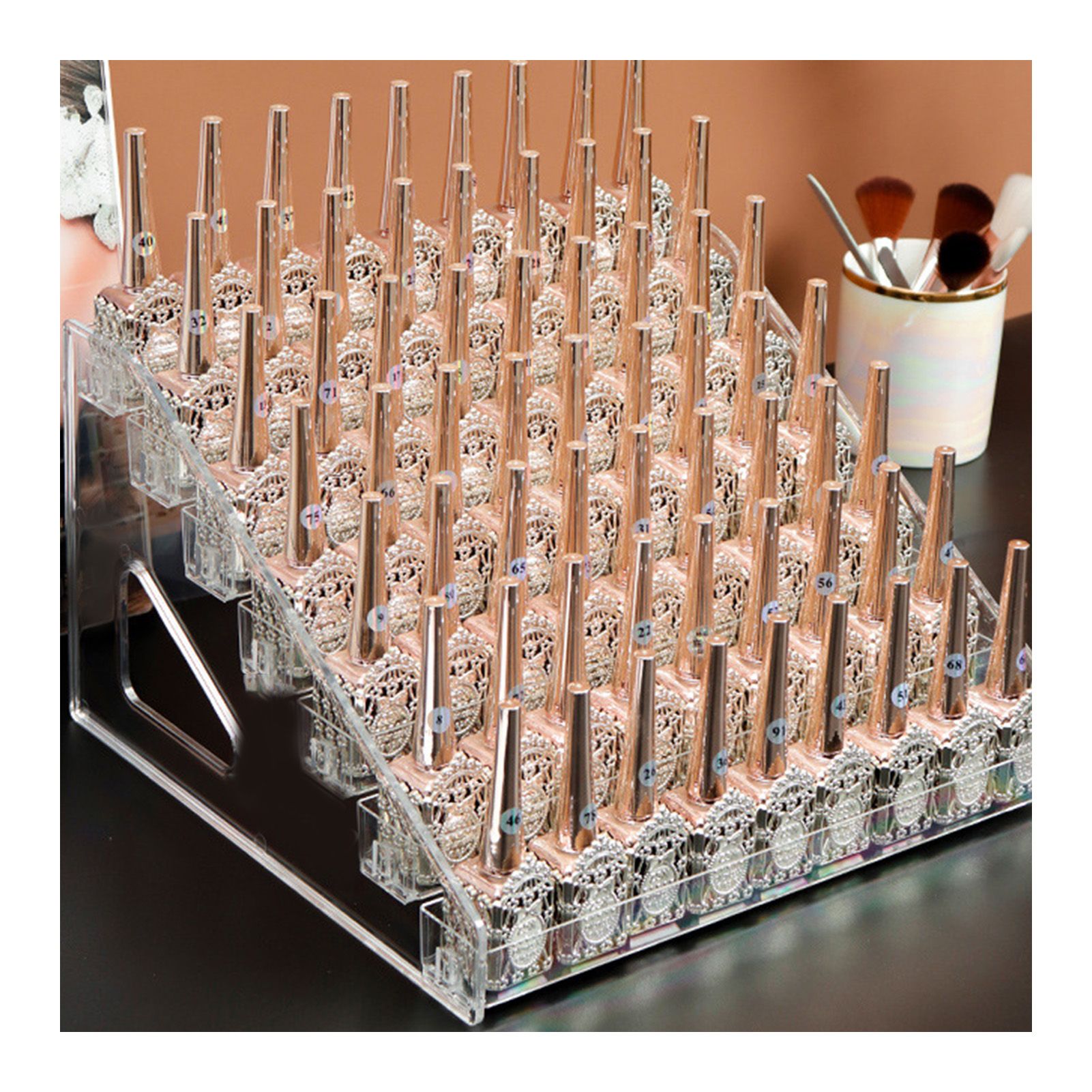 Desktop Lipstick Storage Box Plastic Transparent Makeup Storage Display Case view 2