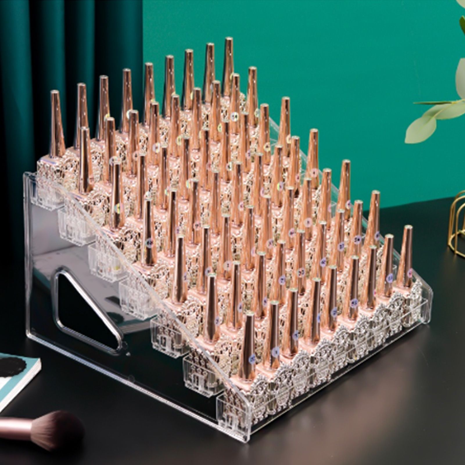 Desktop Lipstick Storage Box Plastic Transparent Makeup Storage Display Case view 9