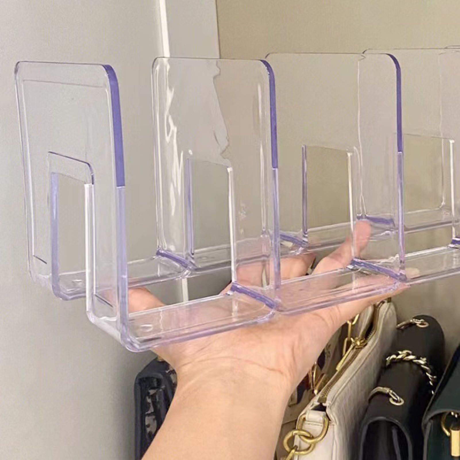 Handbag Organizer Household Transparent Bag Storage Rack Bed Room PC Mini view 8
